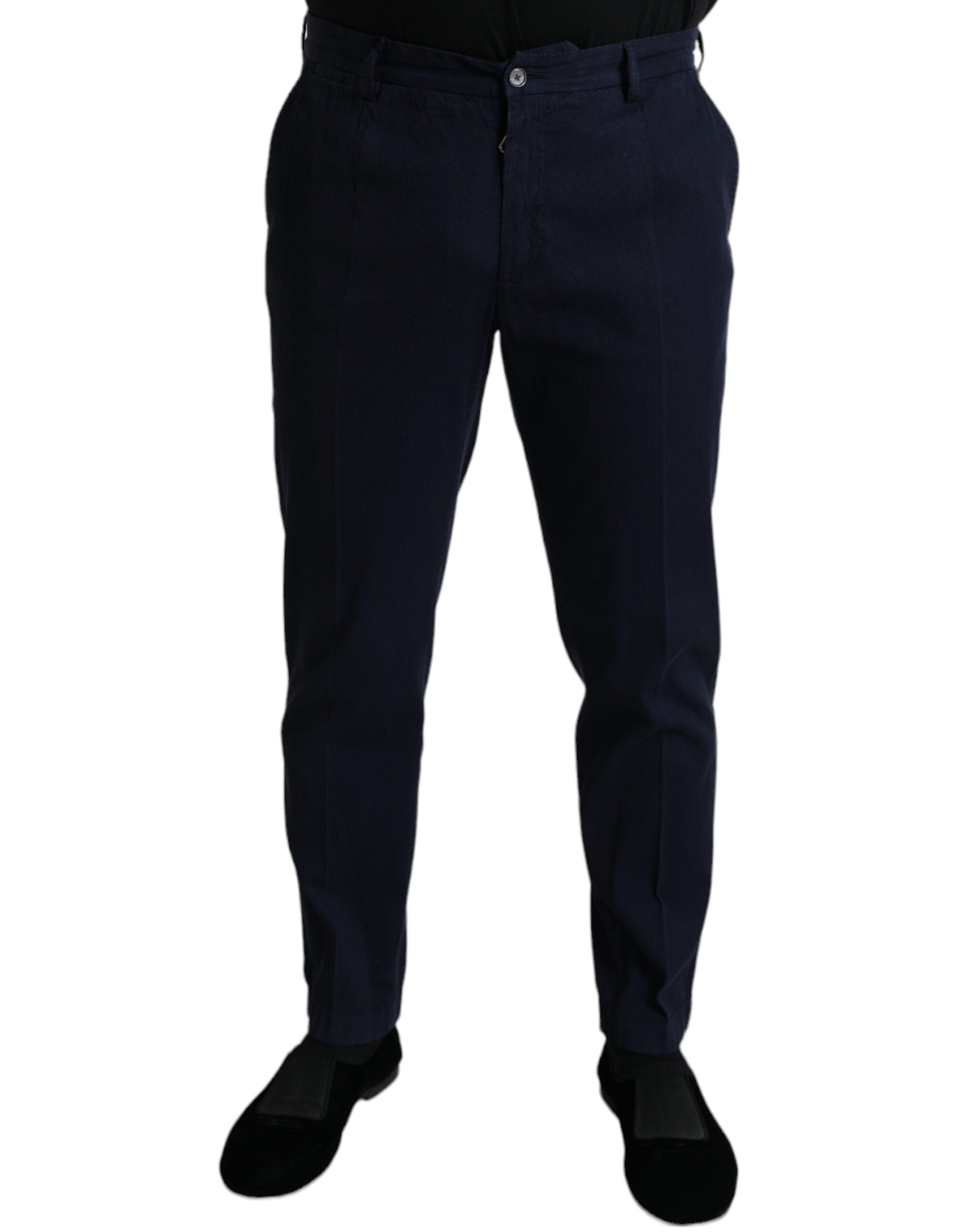 Pantaloni eleganți skinny albastru închis Dolce & Gabbana