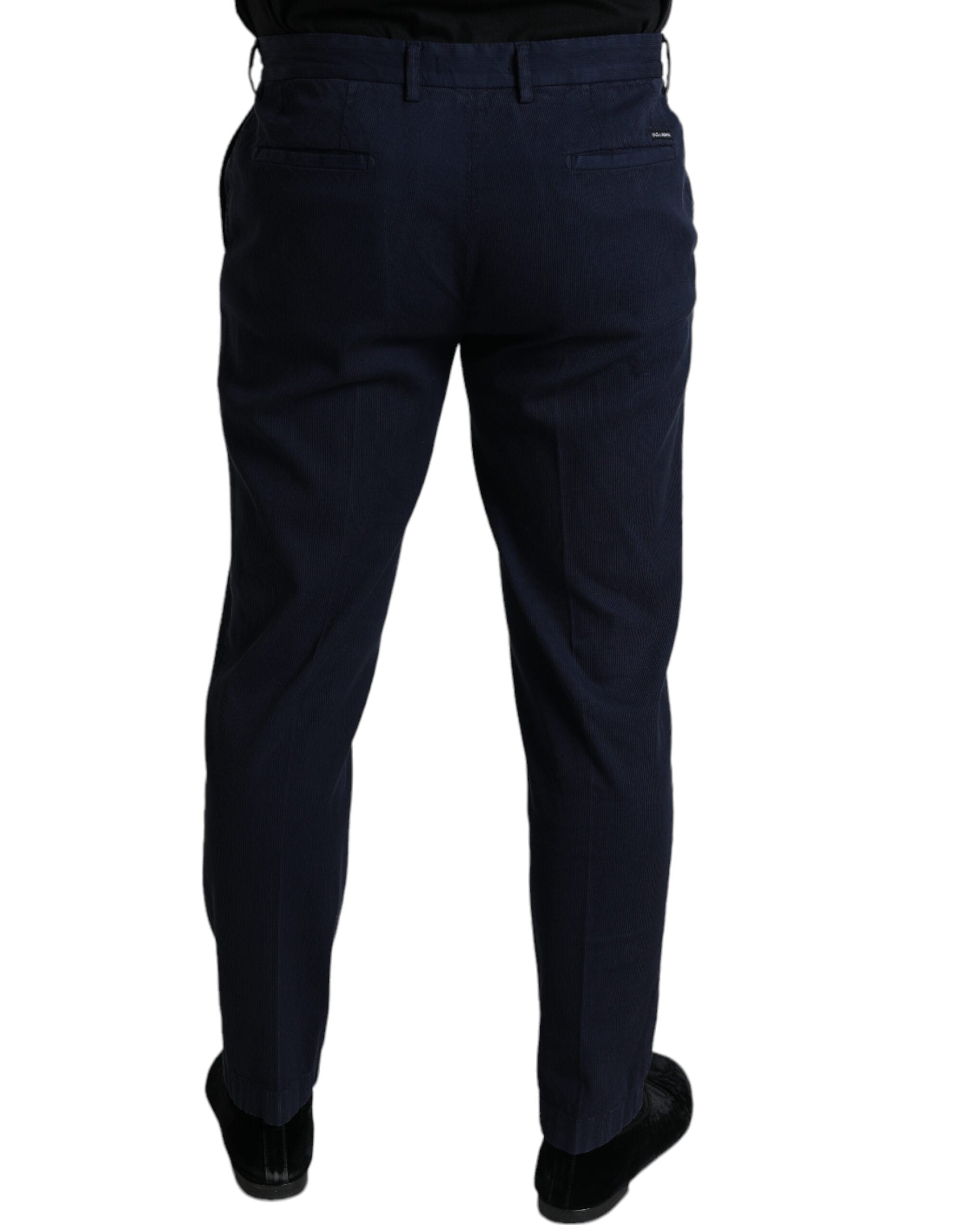 Pantaloni eleganți skinny albastru închis Dolce & Gabbana