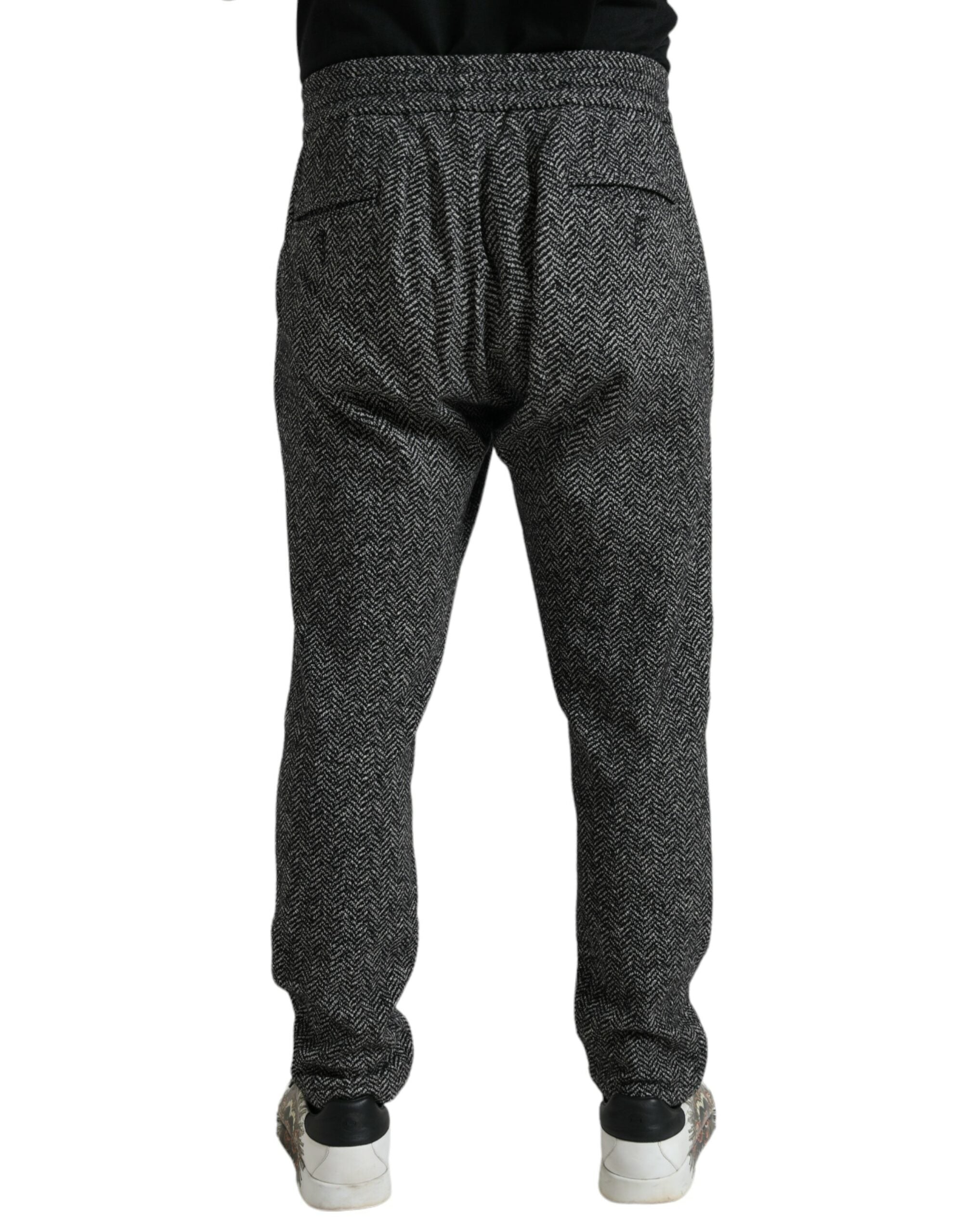 Dolce & Gabbana Dark Gray Fantasy Cotton Men Sweatpants Pants