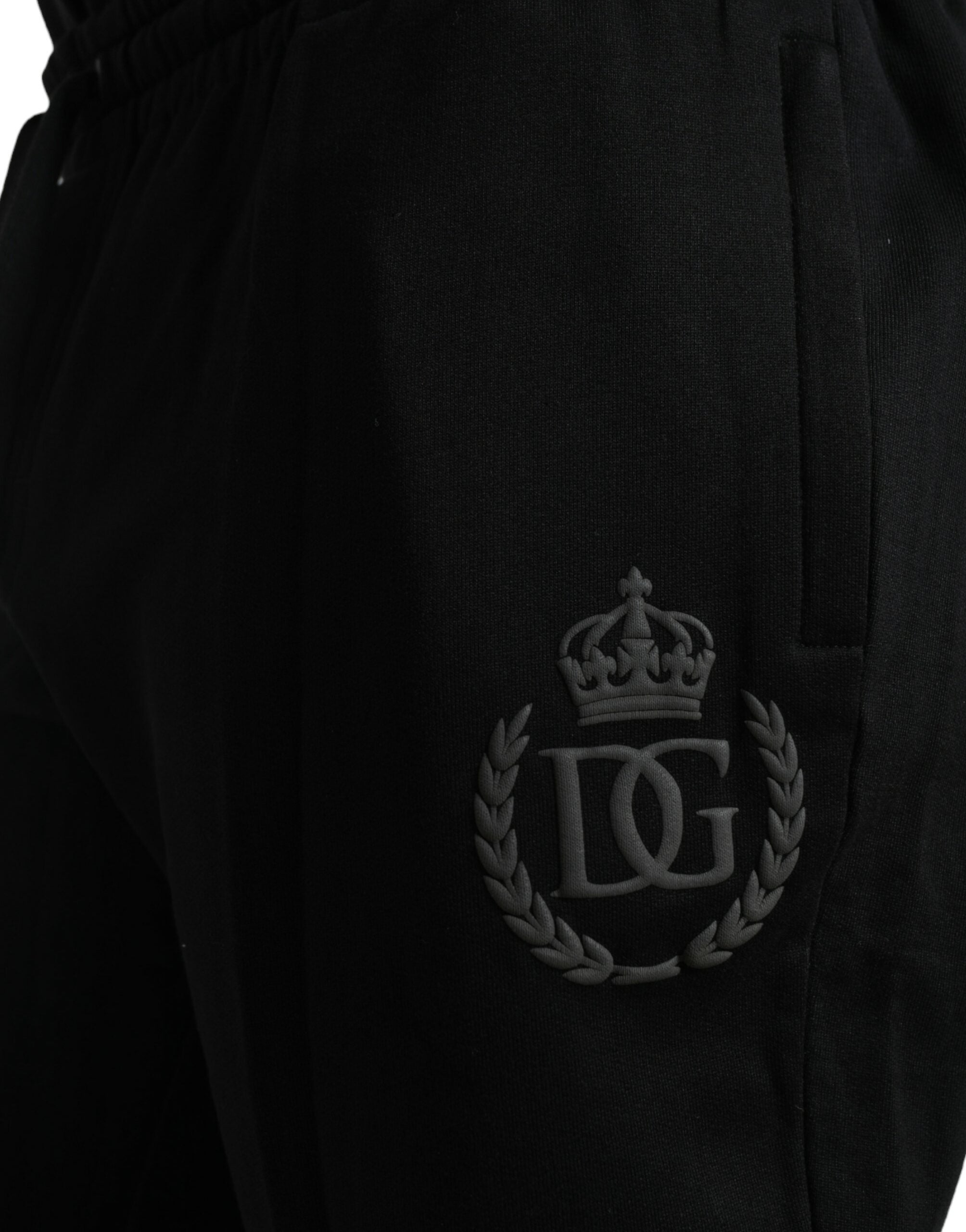 Pantaloni jogger eleganți negri din bumbac Dolce & Gabbana