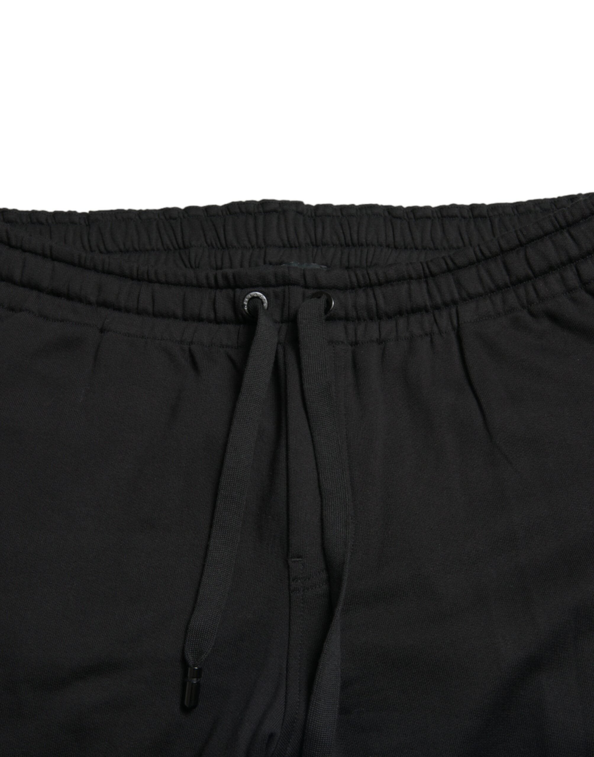 Pantaloni jogger eleganți negri din bumbac Dolce & Gabbana