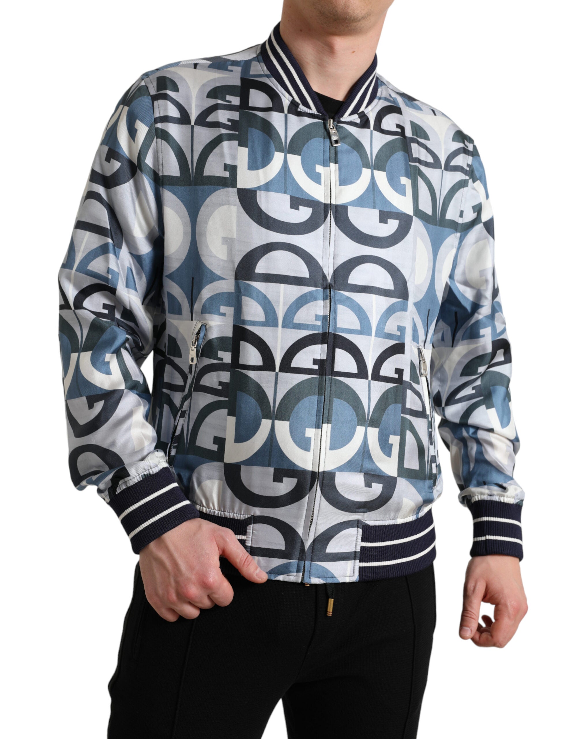 Jachetă bomber din mătase multicoloră Dolce & Gabbana - Eleganță clasică