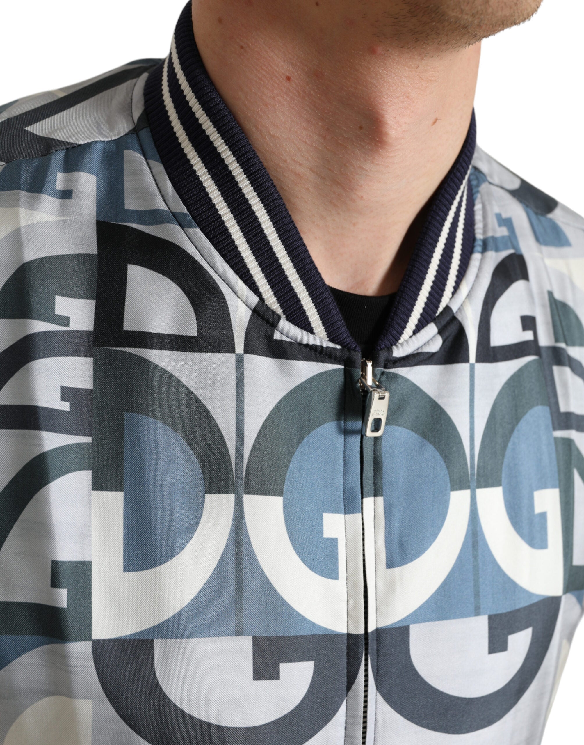 Jachetă bomber din mătase multicoloră Dolce & Gabbana - Eleganță clasică