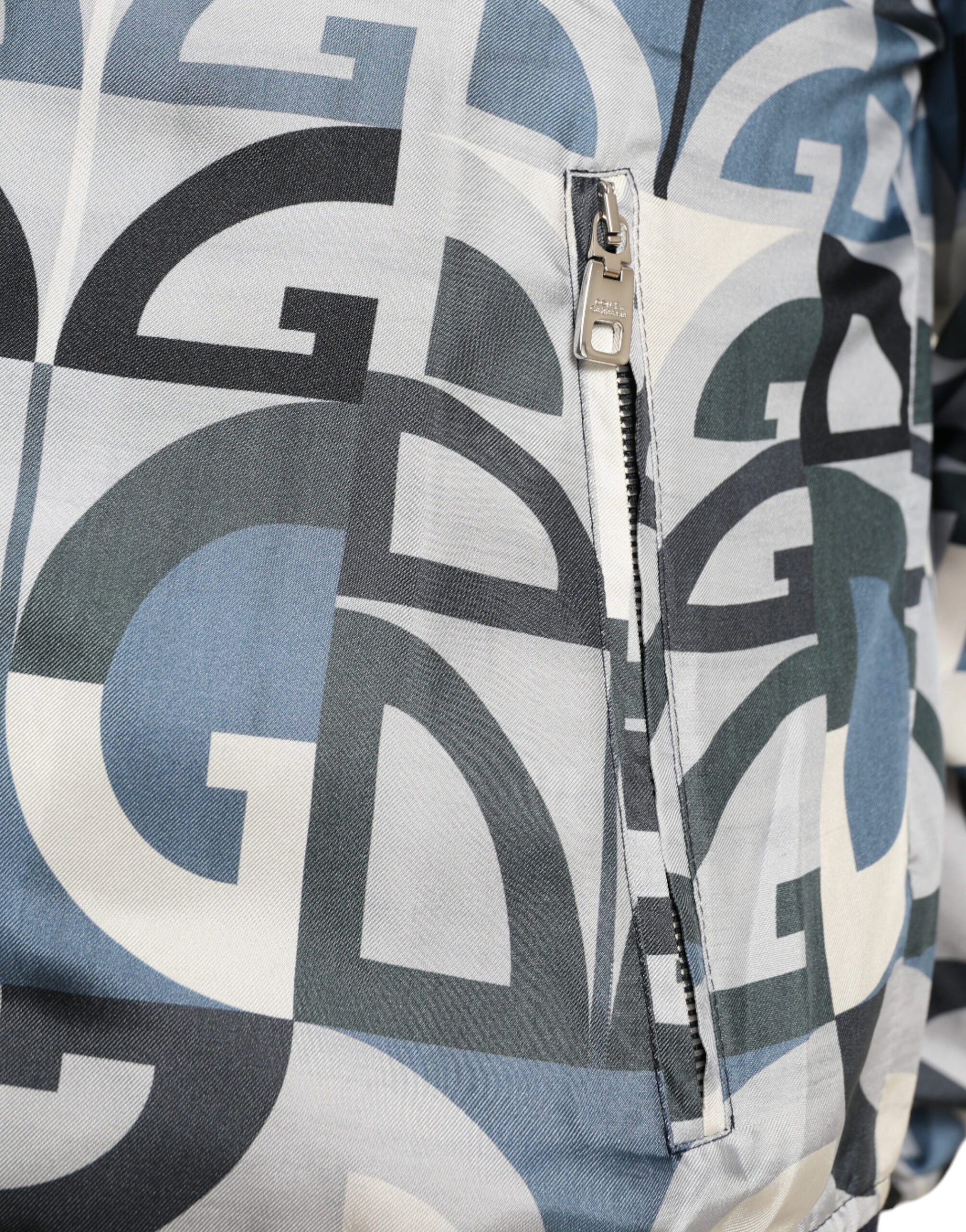 Dolce & Gabbana Mehrfarbige Bomberjacke aus Seide – Klassische Eleganz