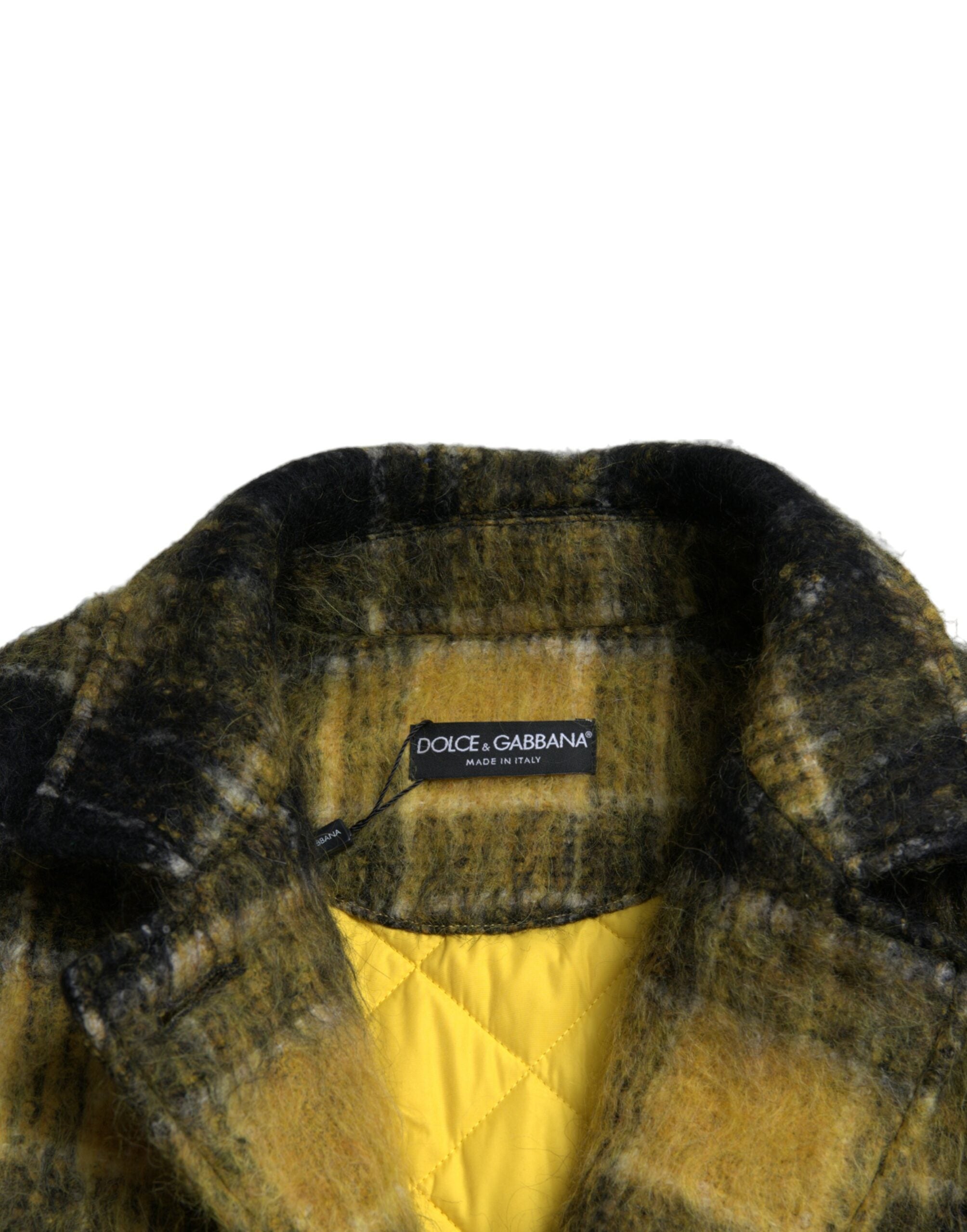 Dolce & Gabbana Schicker, karierter, langer Mantel in Sonnengelb