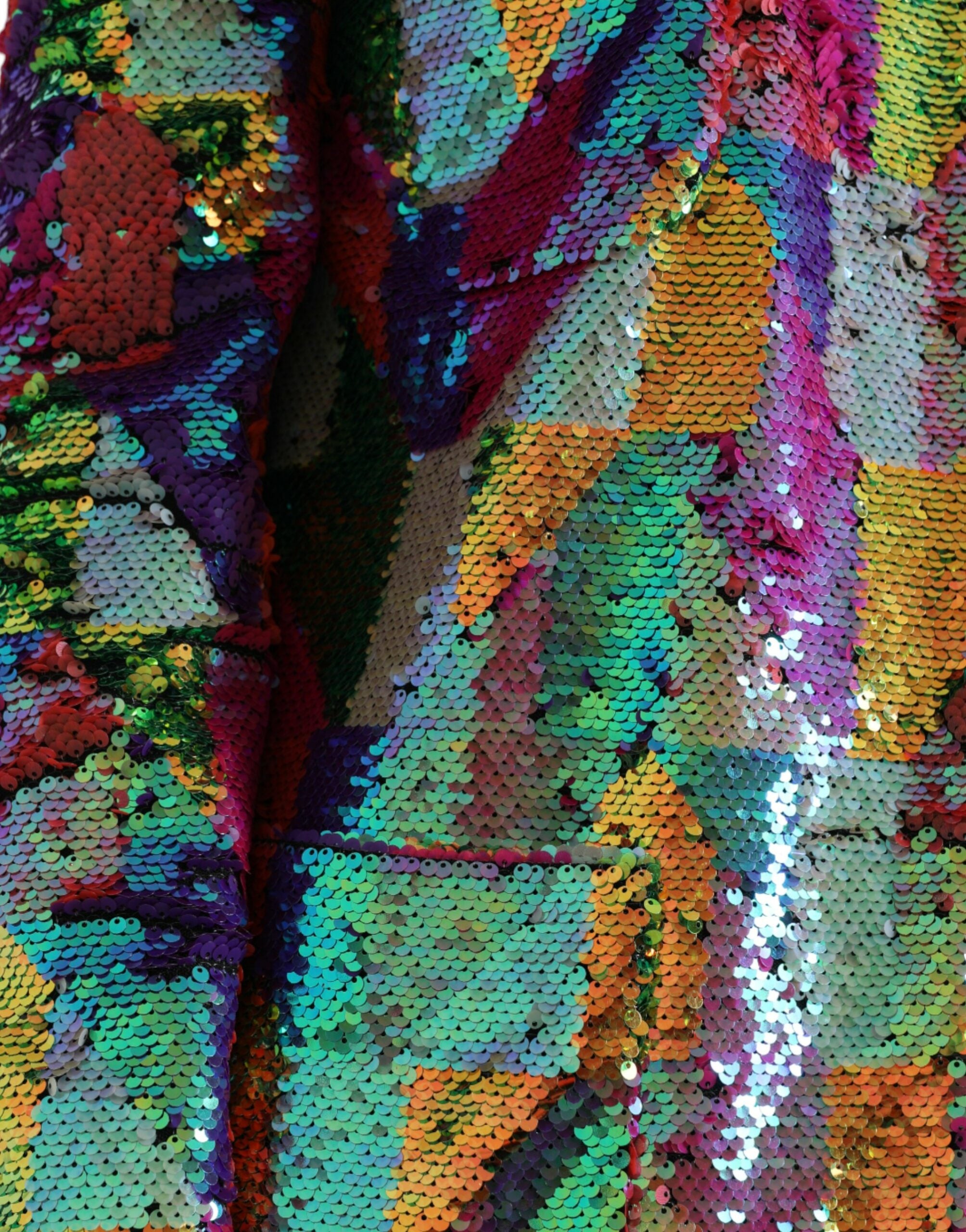 Dolce & Gabbana Lange Jacke mit mehrfarbigen Pailletten
