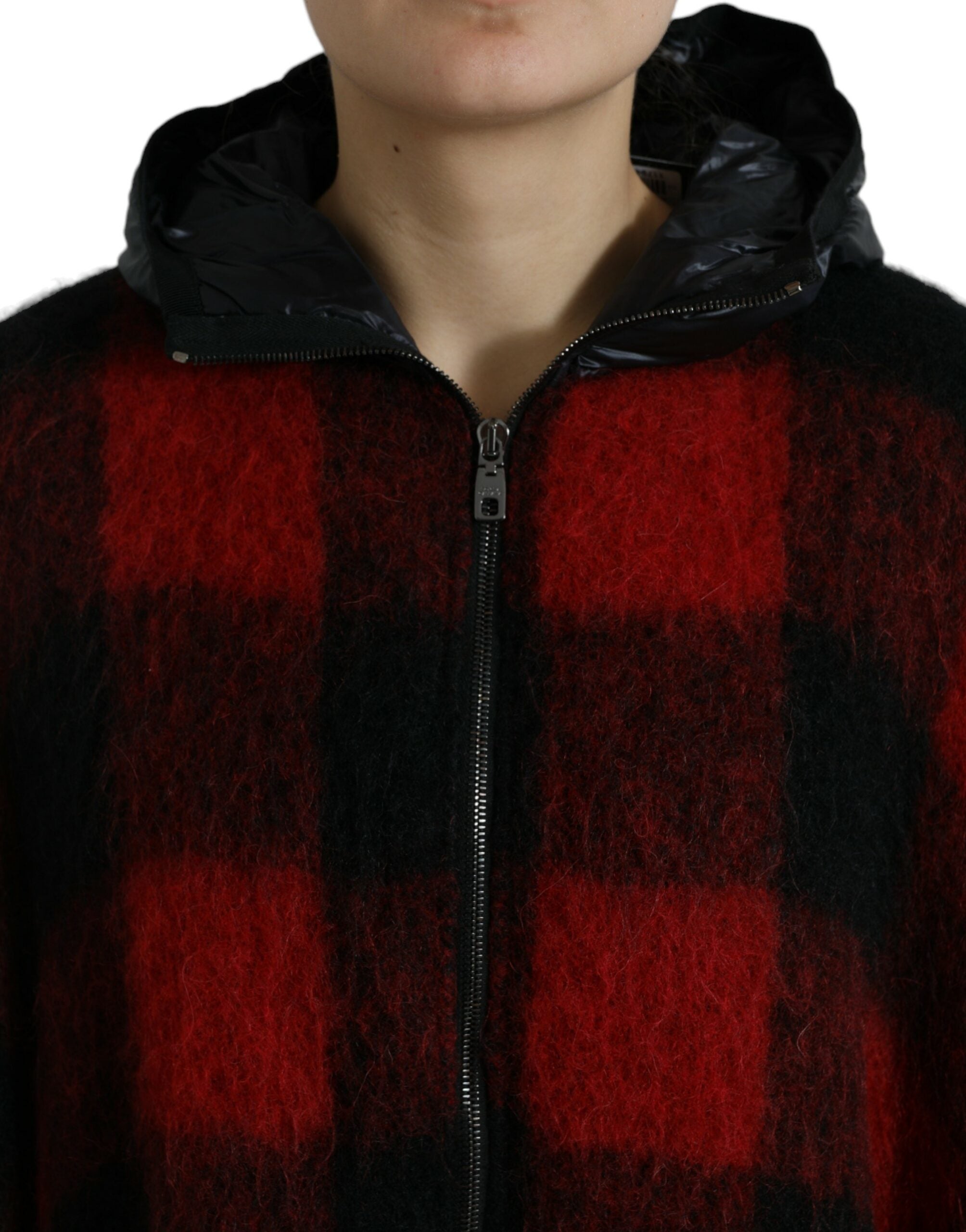 Jachetă poncho elegantă cu model Buffalo Check de la Dolce & Gabbana