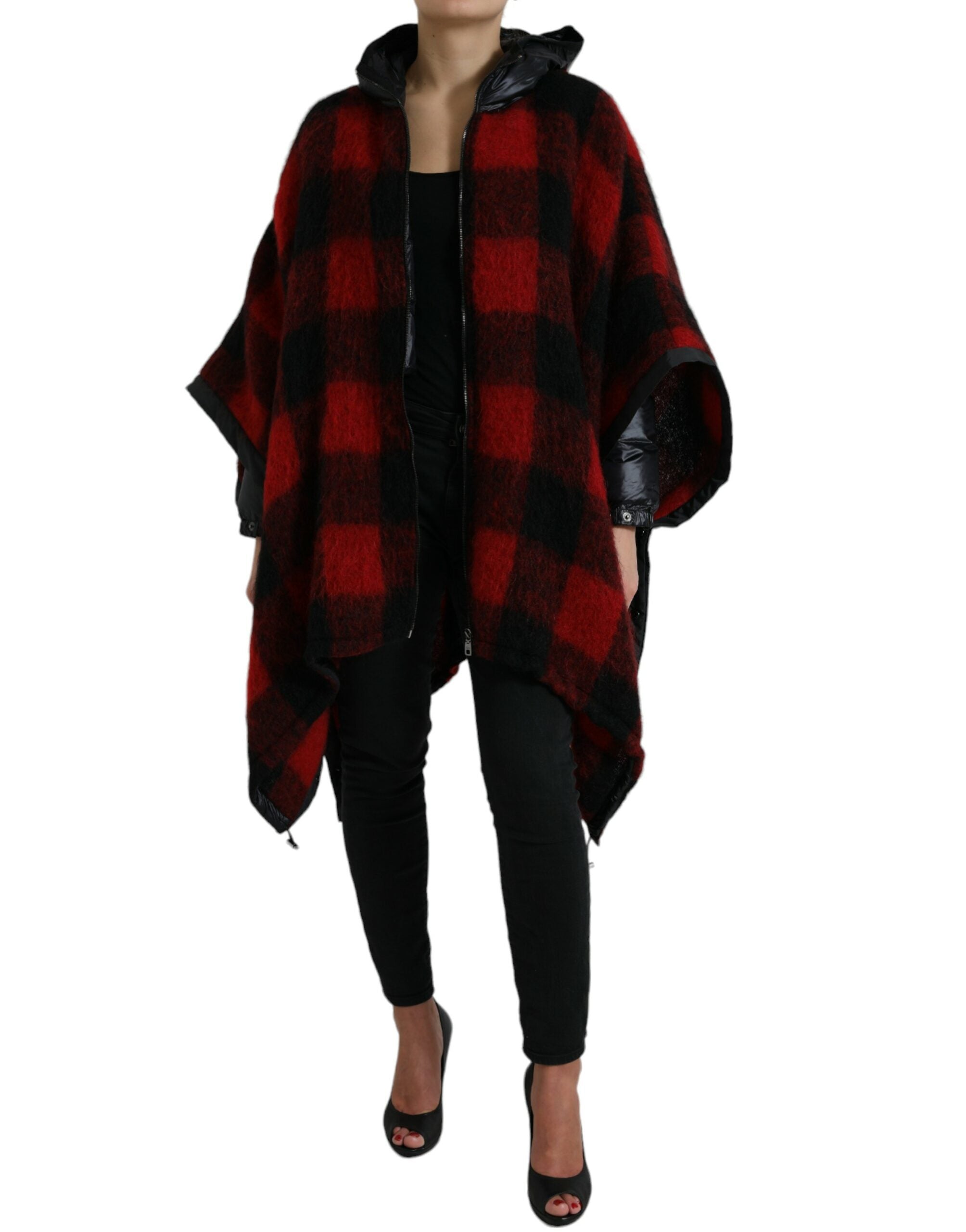 Jachetă poncho elegantă cu model Buffalo Check de la Dolce & Gabbana