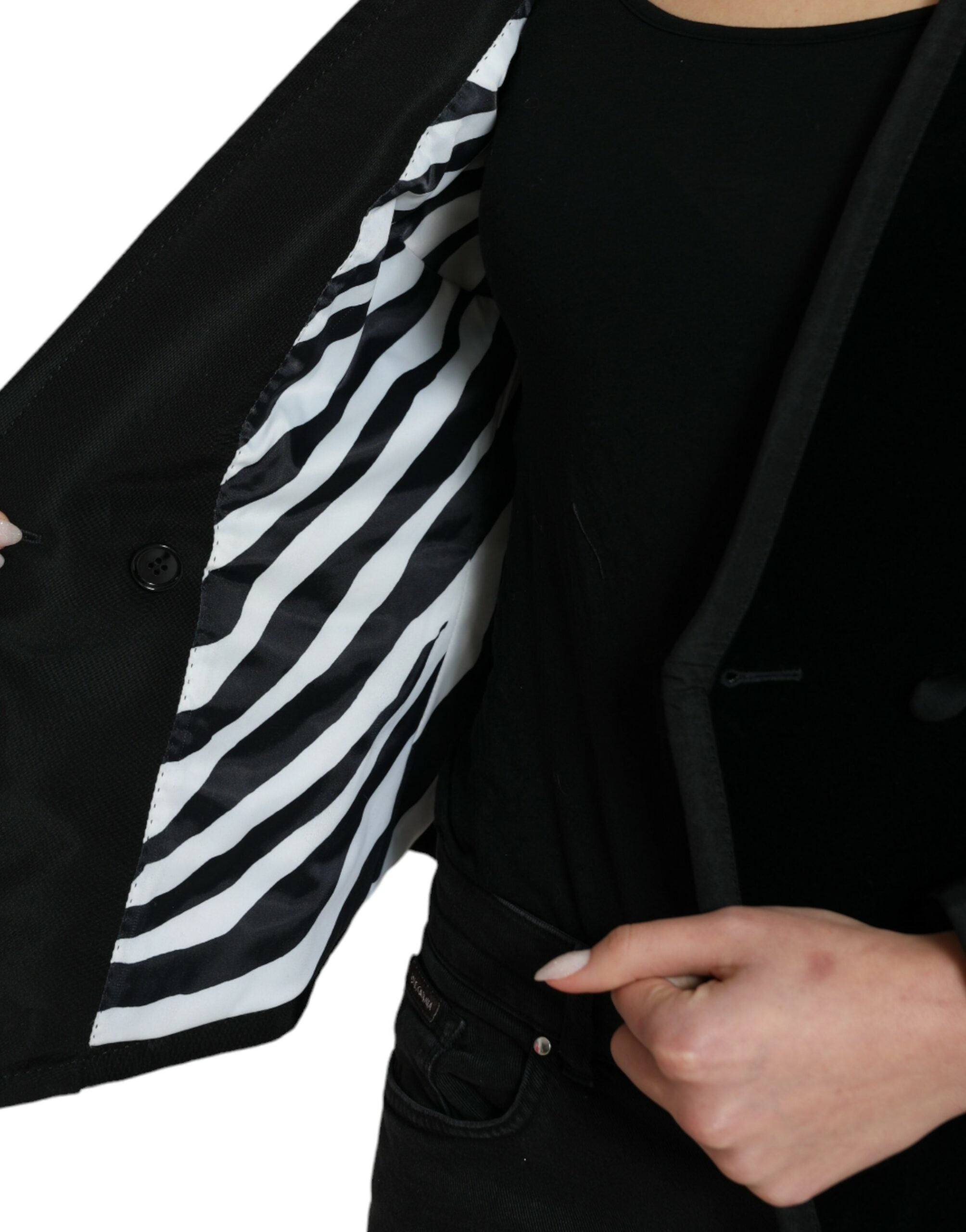 Dolce & Gabbana Eleganter zweireihiger Blazer aus Baumwolle und Seide