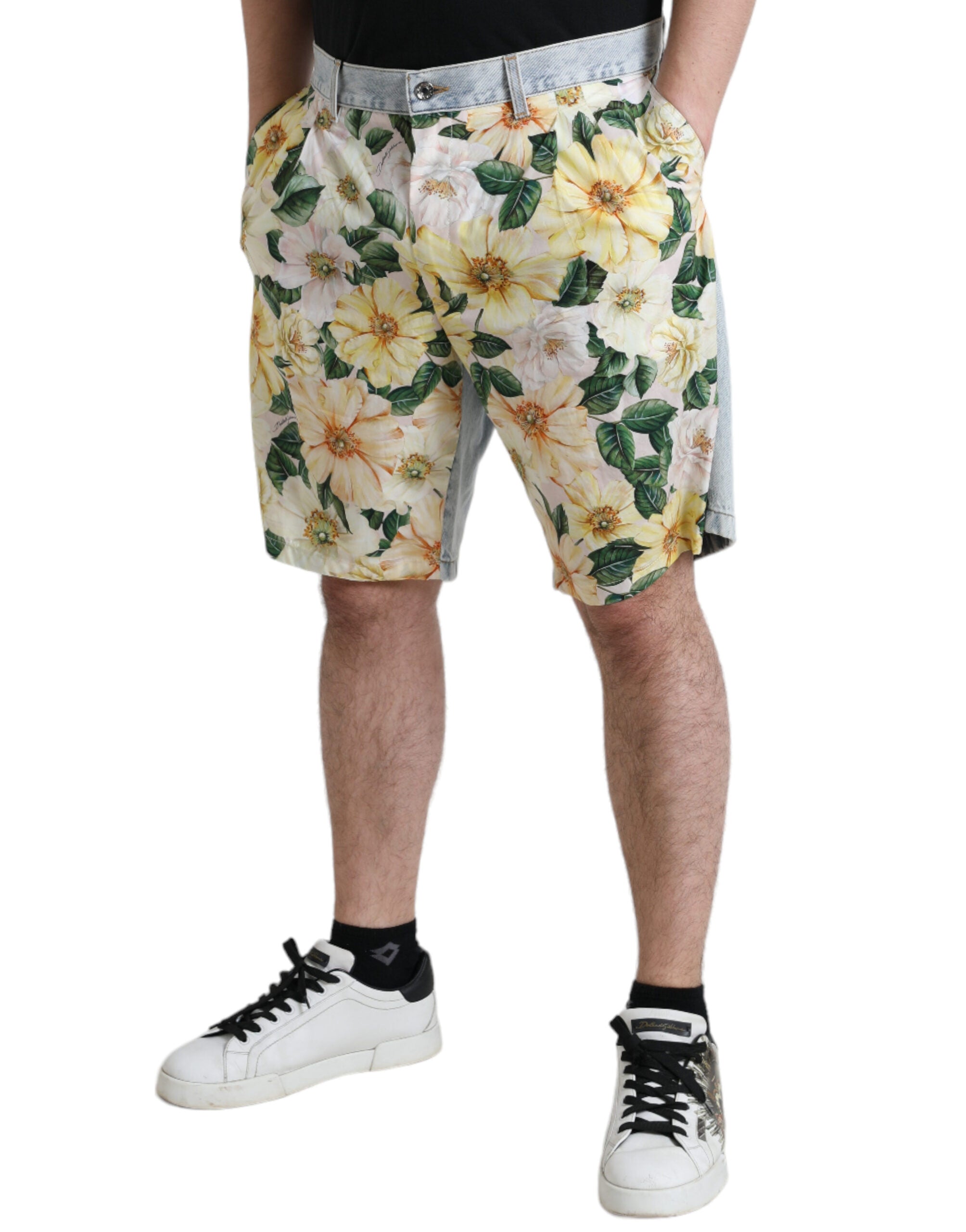 Dolce & Gabbana – Bermudashorts aus Baumwolle mit mehrfarbigem Blumenmuster