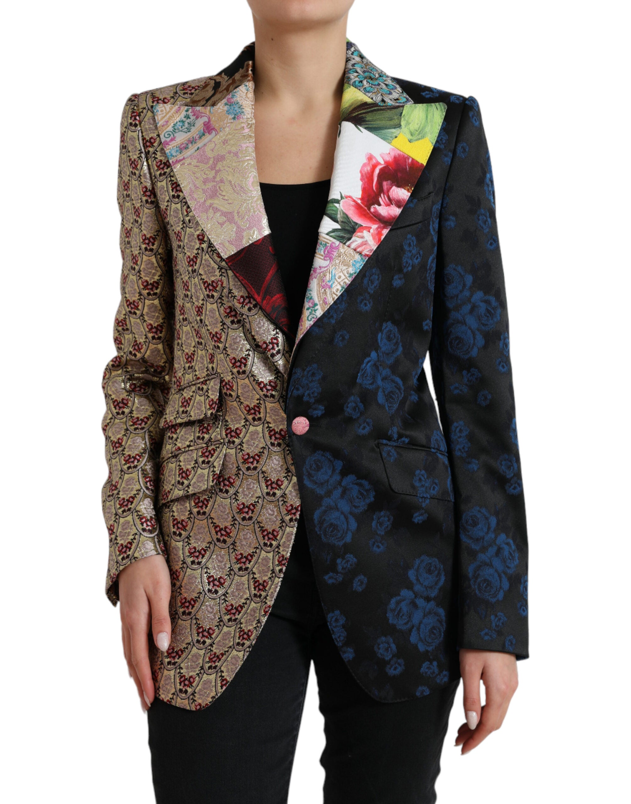 Dolce & Gabbana Blazer elegant multicolor cu imprimeu petic