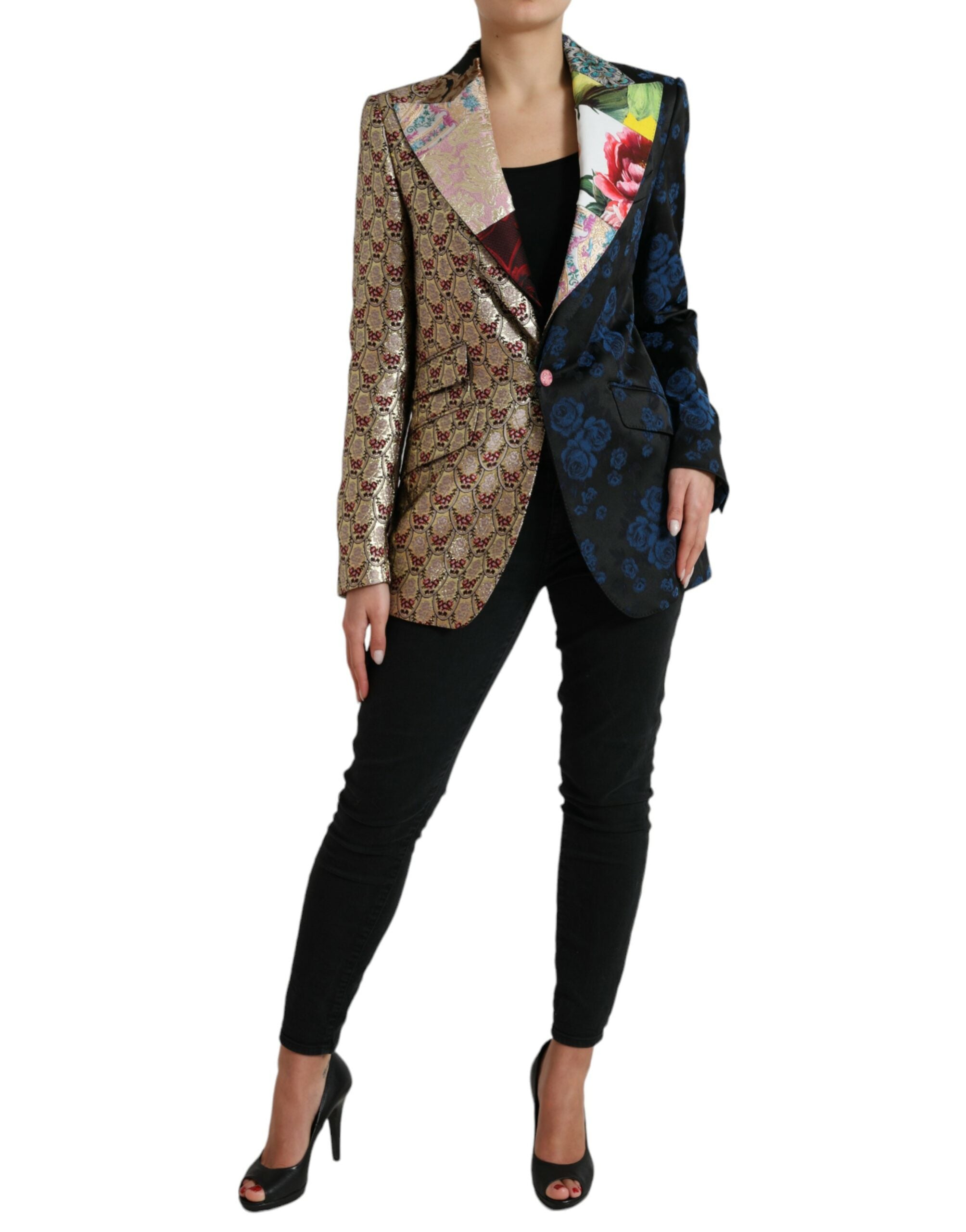 Dolce & Gabbana Blazer elegant multicolor cu imprimeu petic