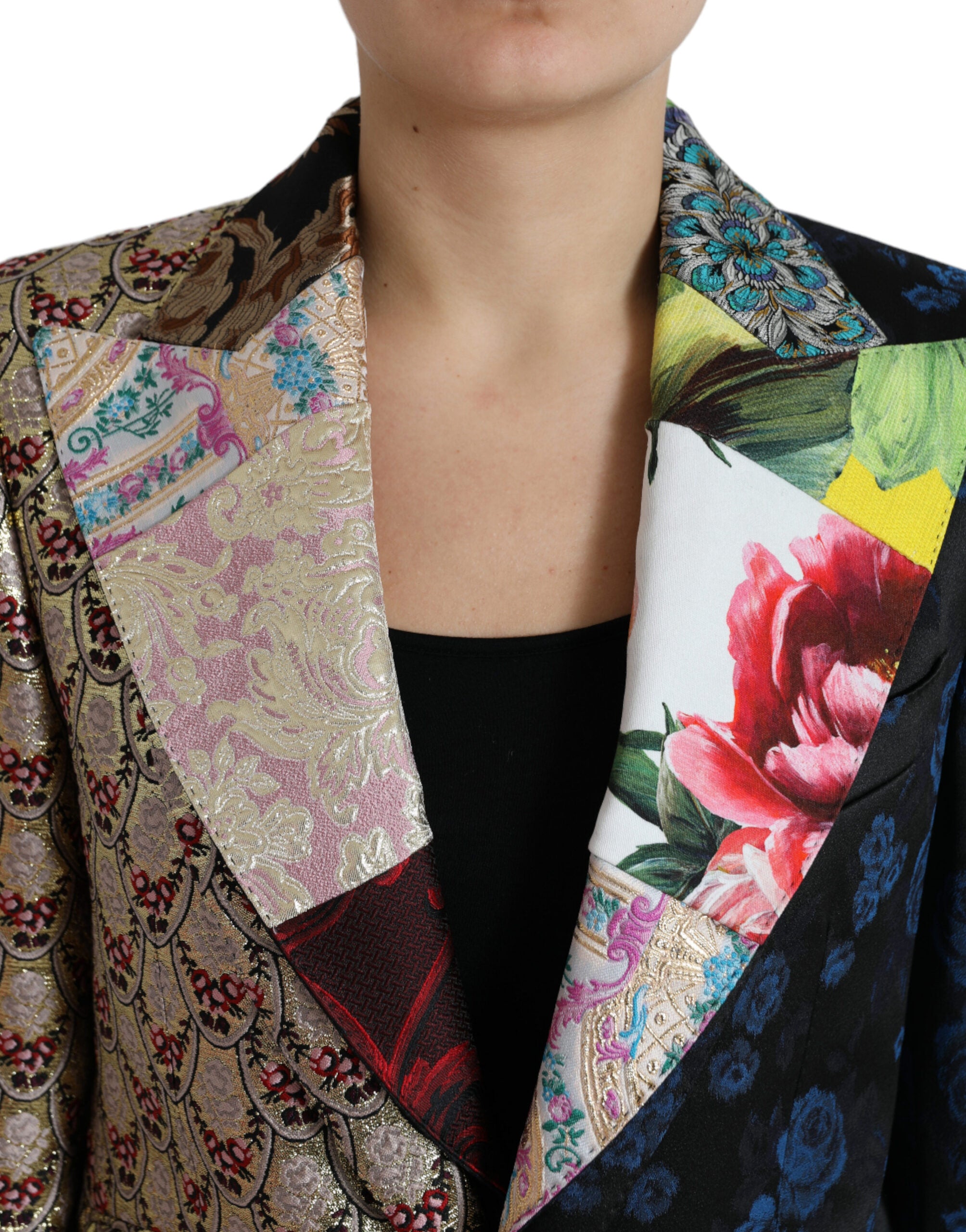 Dolce & Gabbana Blazer elegant multicolor cu imprimeu petic