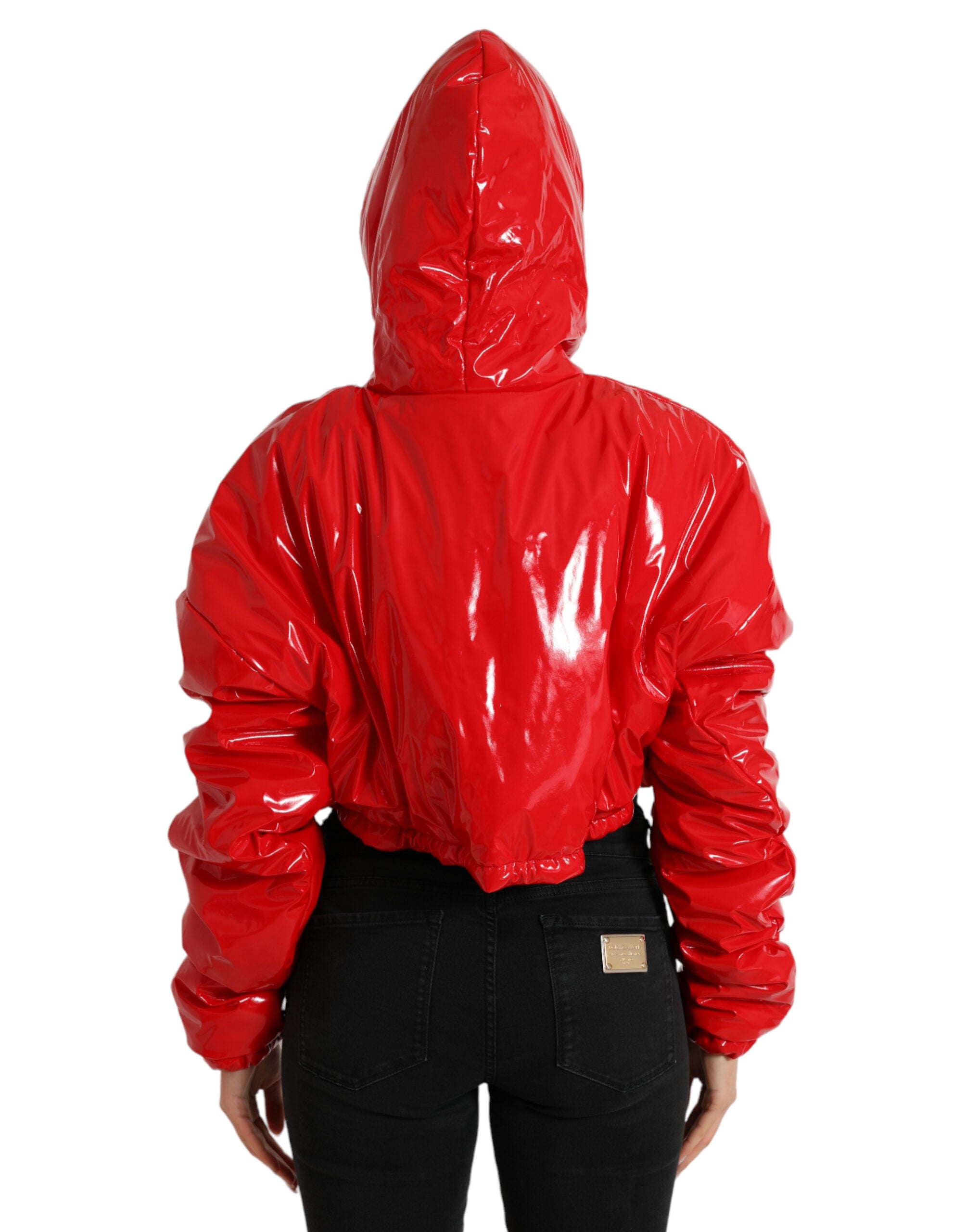 Dolce & Gabbana Chic – Kurze Jacke in glänzendem Rot