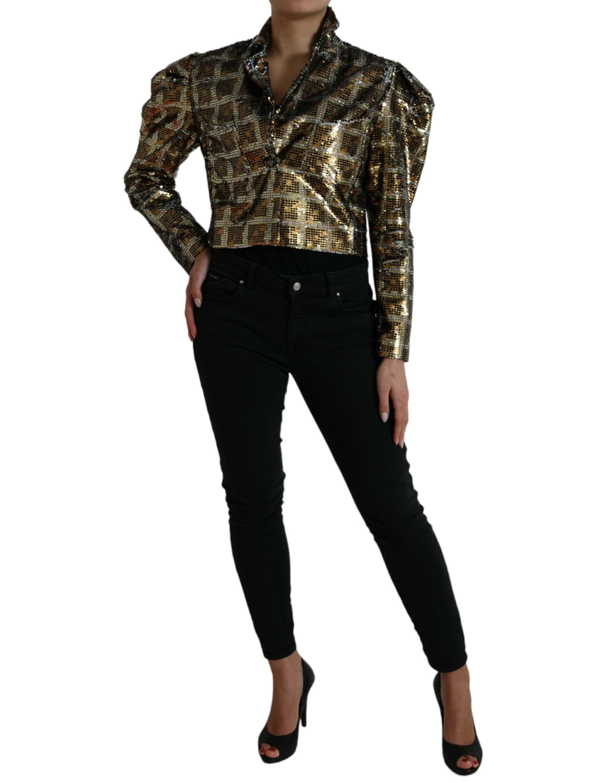 Dolce & Gabbana – Kurze Jacke mit mehrfarbigen Pailletten