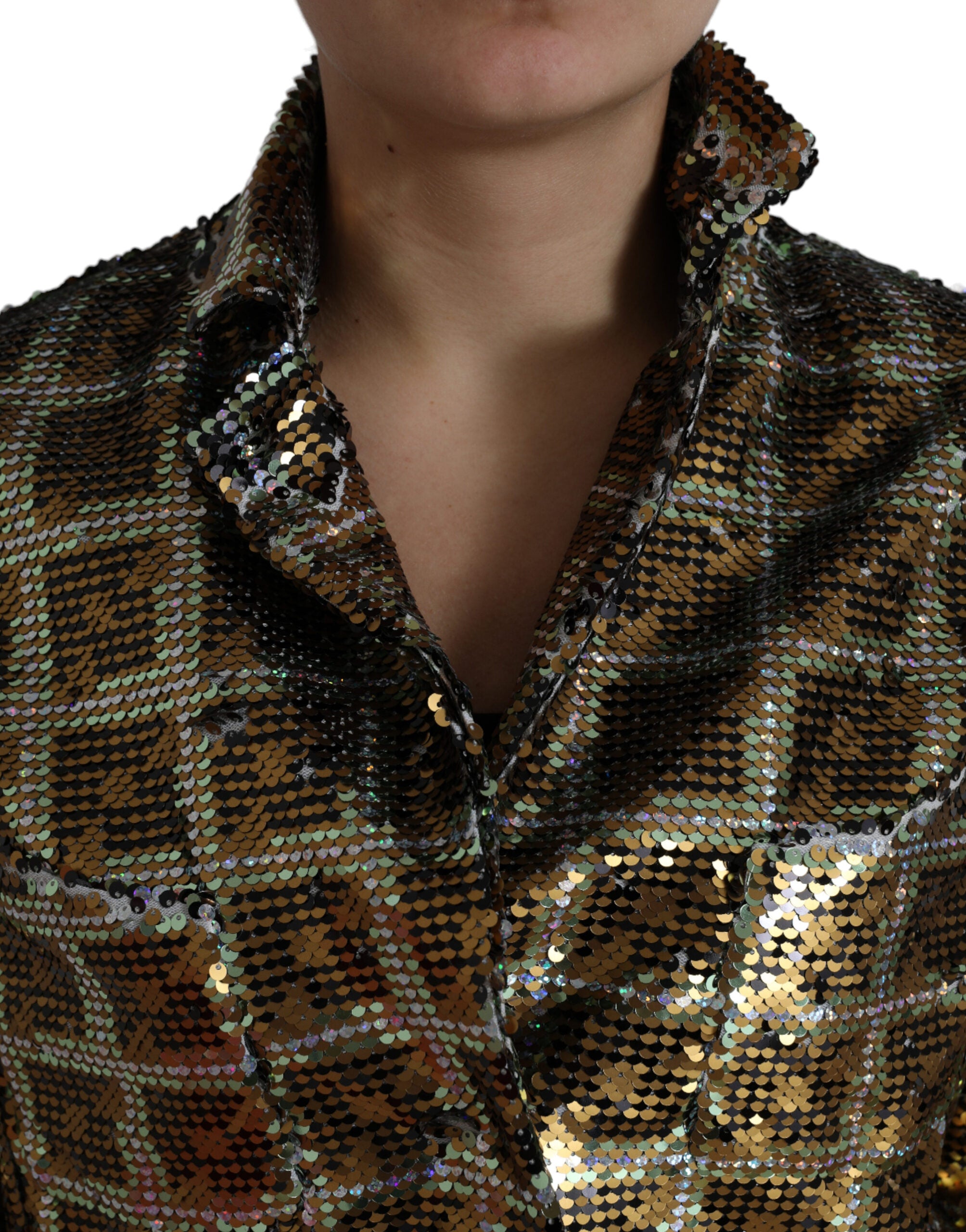 Dolce & Gabbana – Kurze Jacke mit mehrfarbigen Pailletten