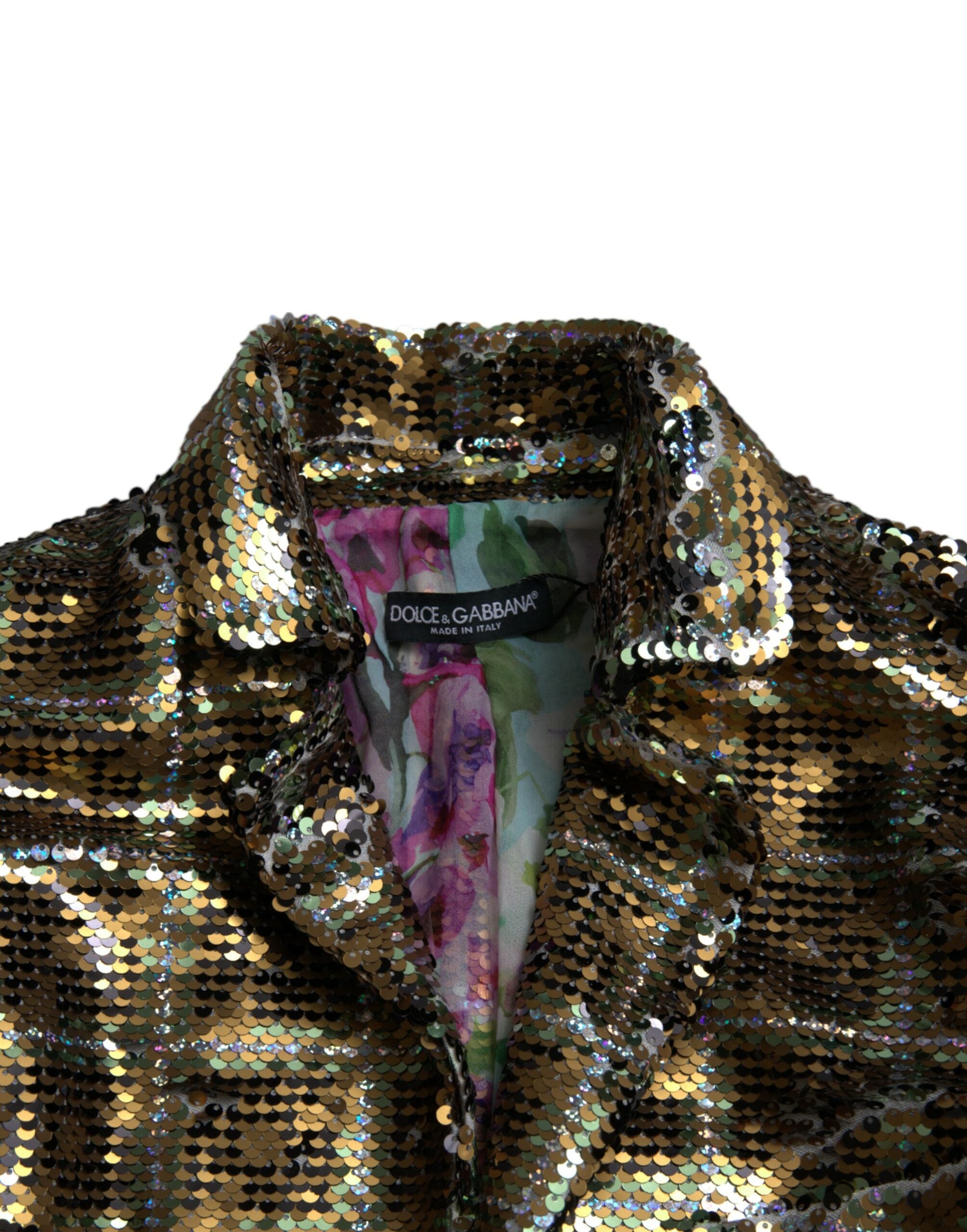 Dolce & Gabbana – Kurze Jacke mit mehrfarbigen Pailletten