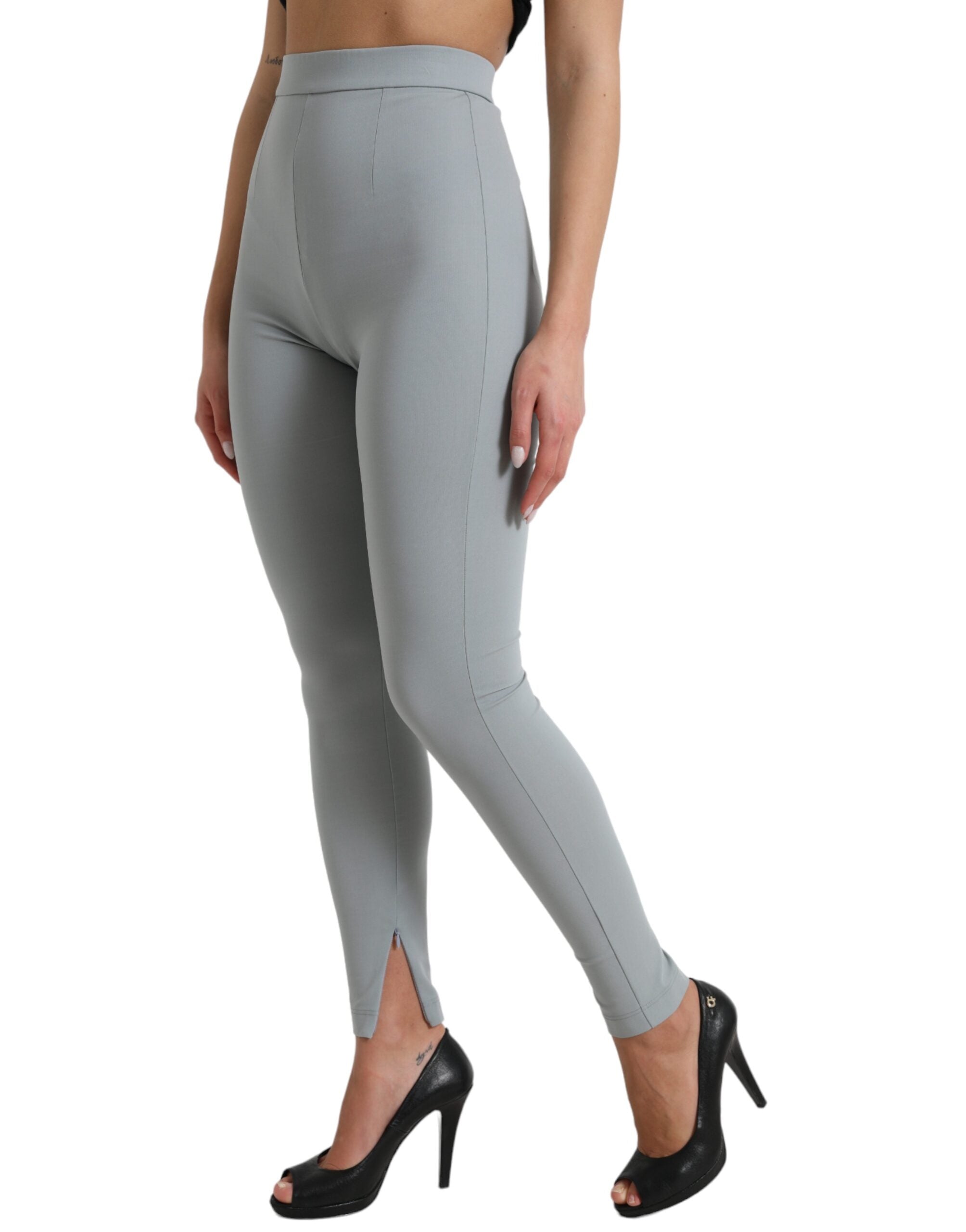 Dolce & Gabbana – Elegante Leggings mit hoher Taille in Grau