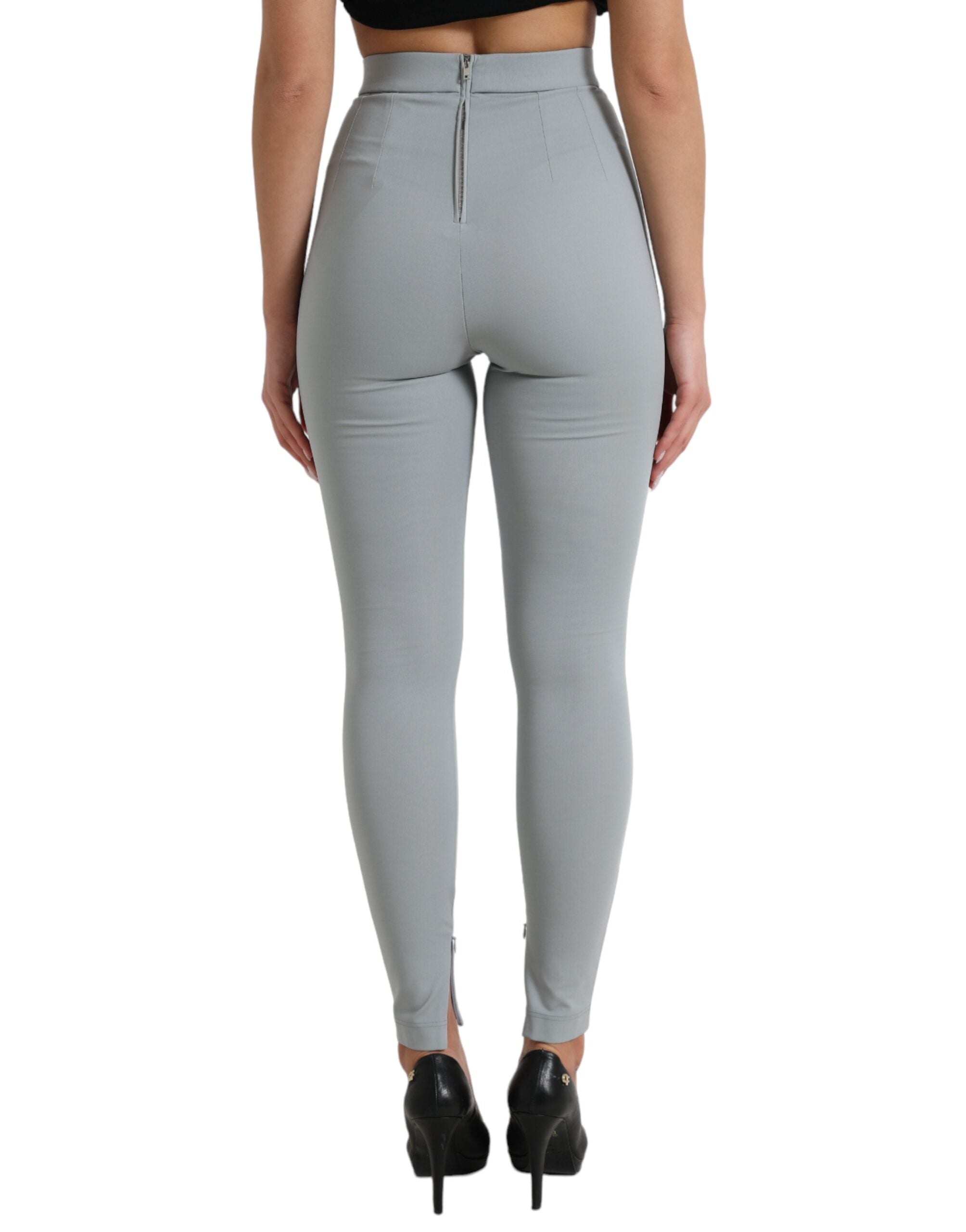 Dolce & Gabbana – Elegante Leggings mit hoher Taille in Grau