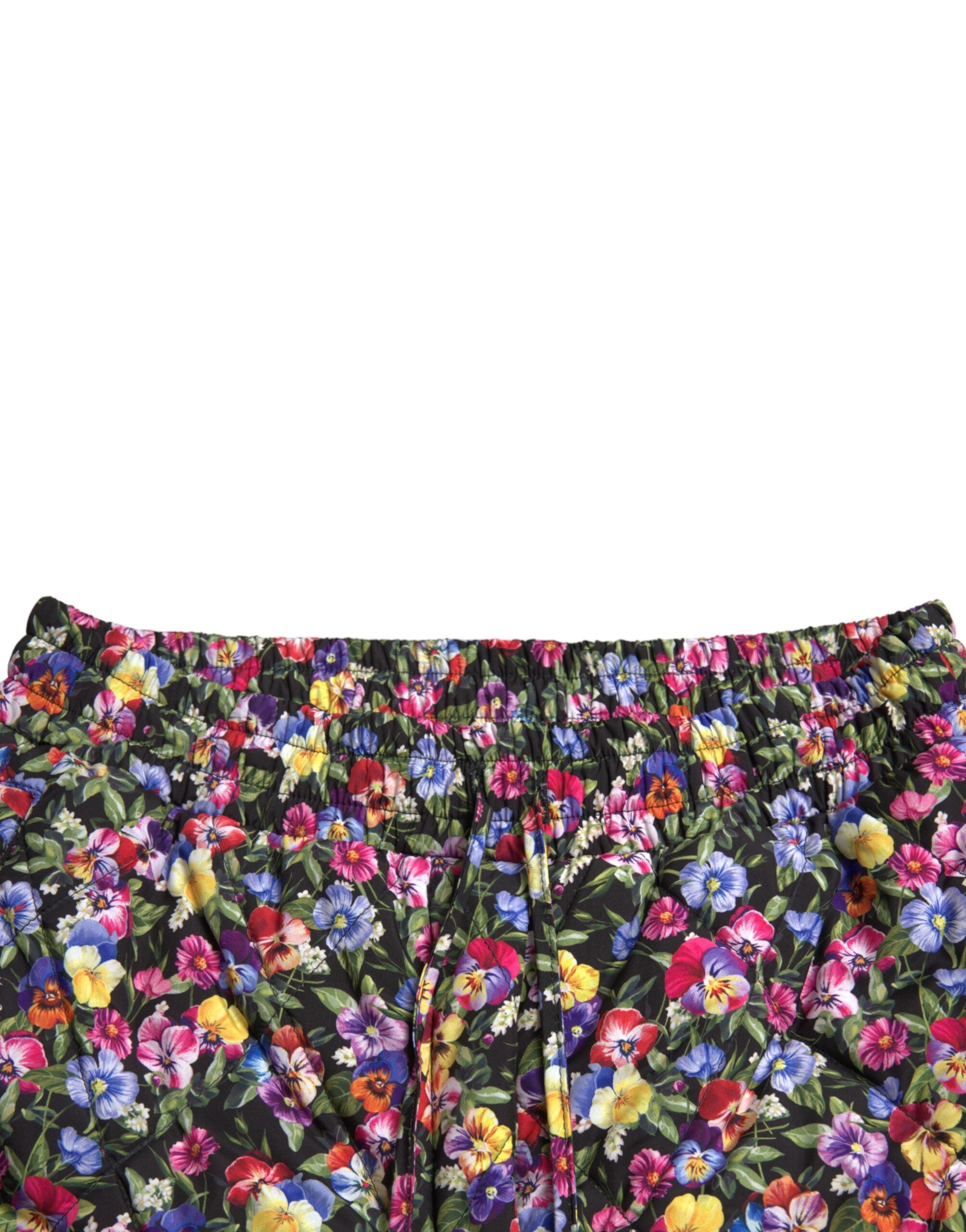 Pantaloni scurți vibranți cu talie înaltă și imprimeu floral Dolce & Gabbana