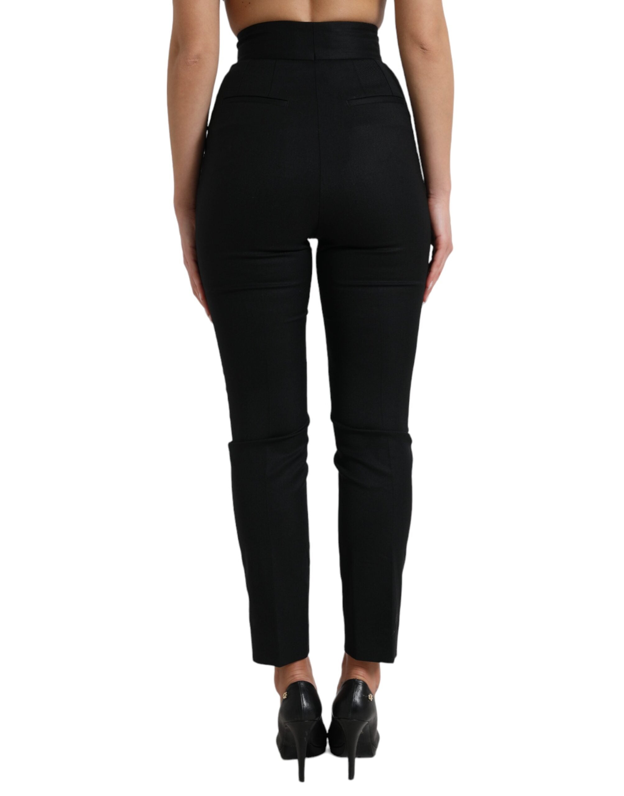 Dolce & Gabbana Elegante hoch taillierte, konische Wollhose