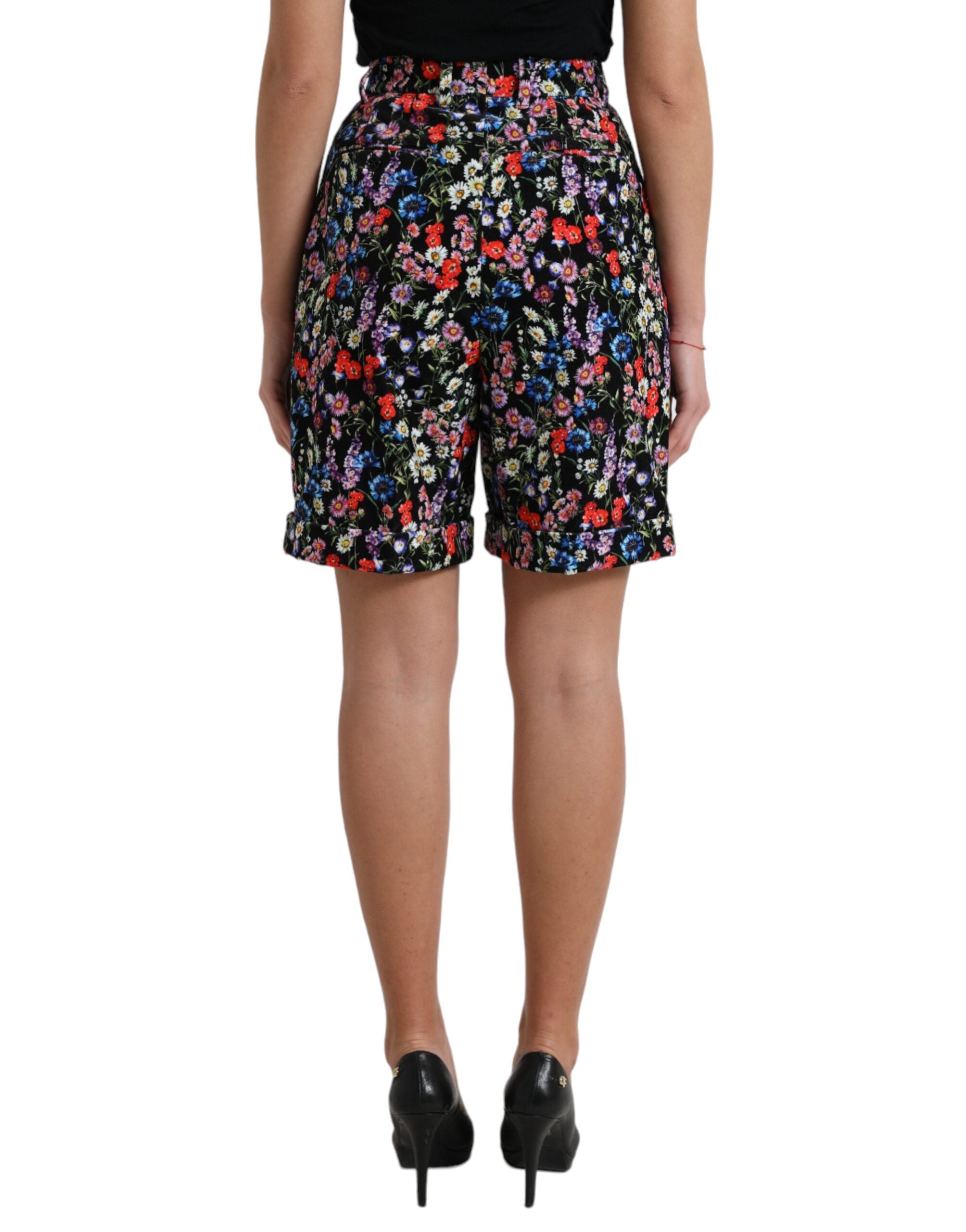 Dolce & Gabbana Schicke Hotpants-Shorts mit Blumenmuster und hoher Taille