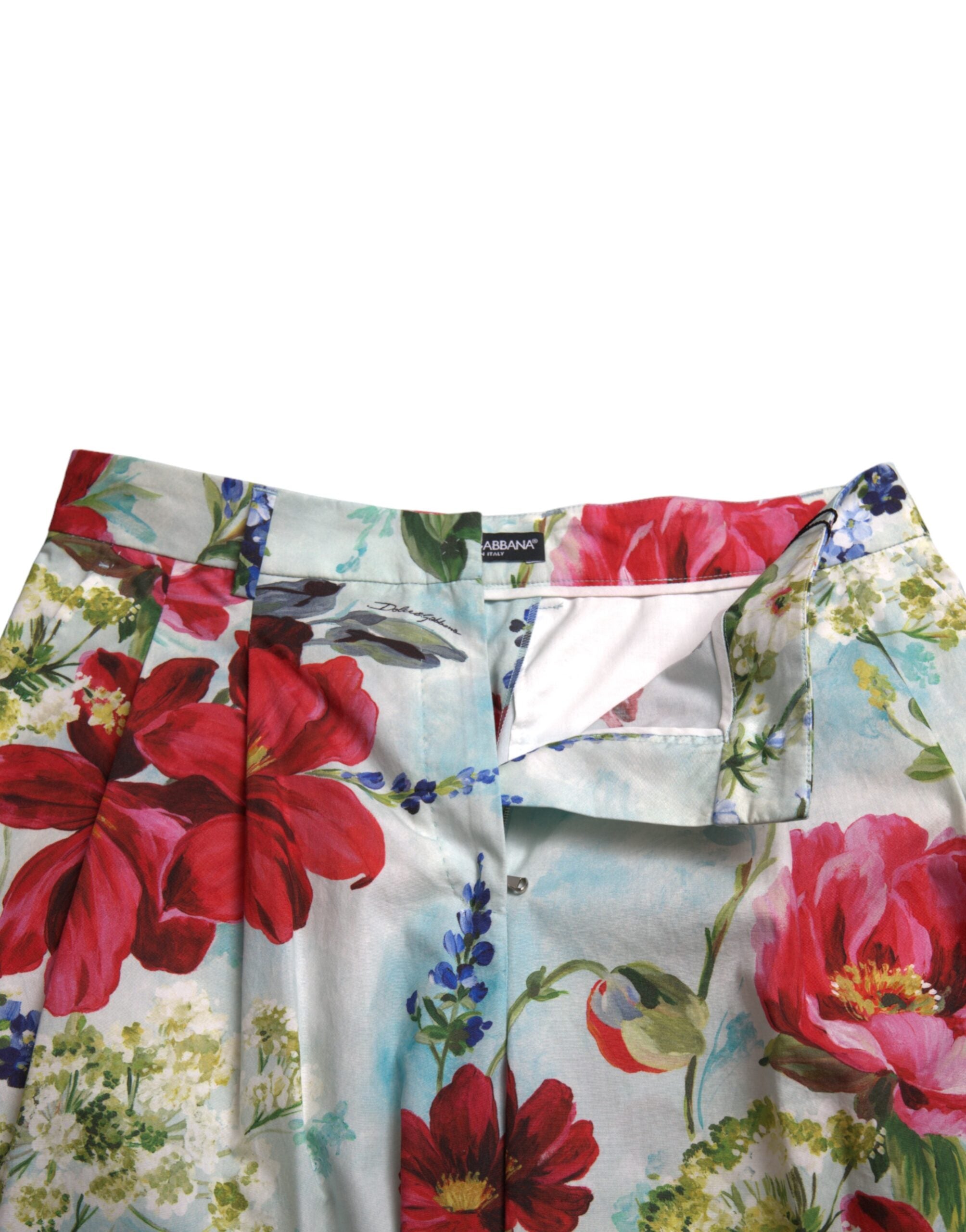 Pantaloni largi cu talie înaltă și imprimeu floral Dolce & Gabbana
