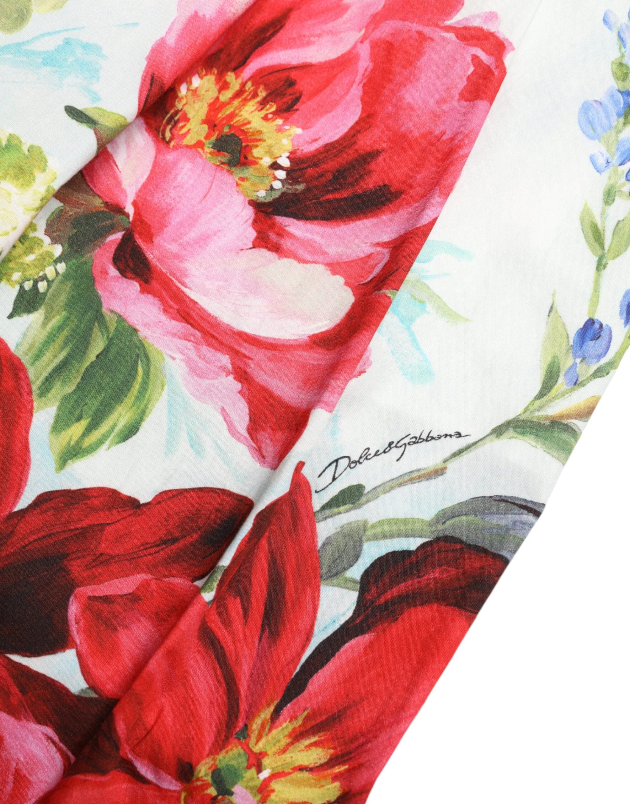 Pantaloni largi cu talie înaltă și imprimeu floral Dolce & Gabbana