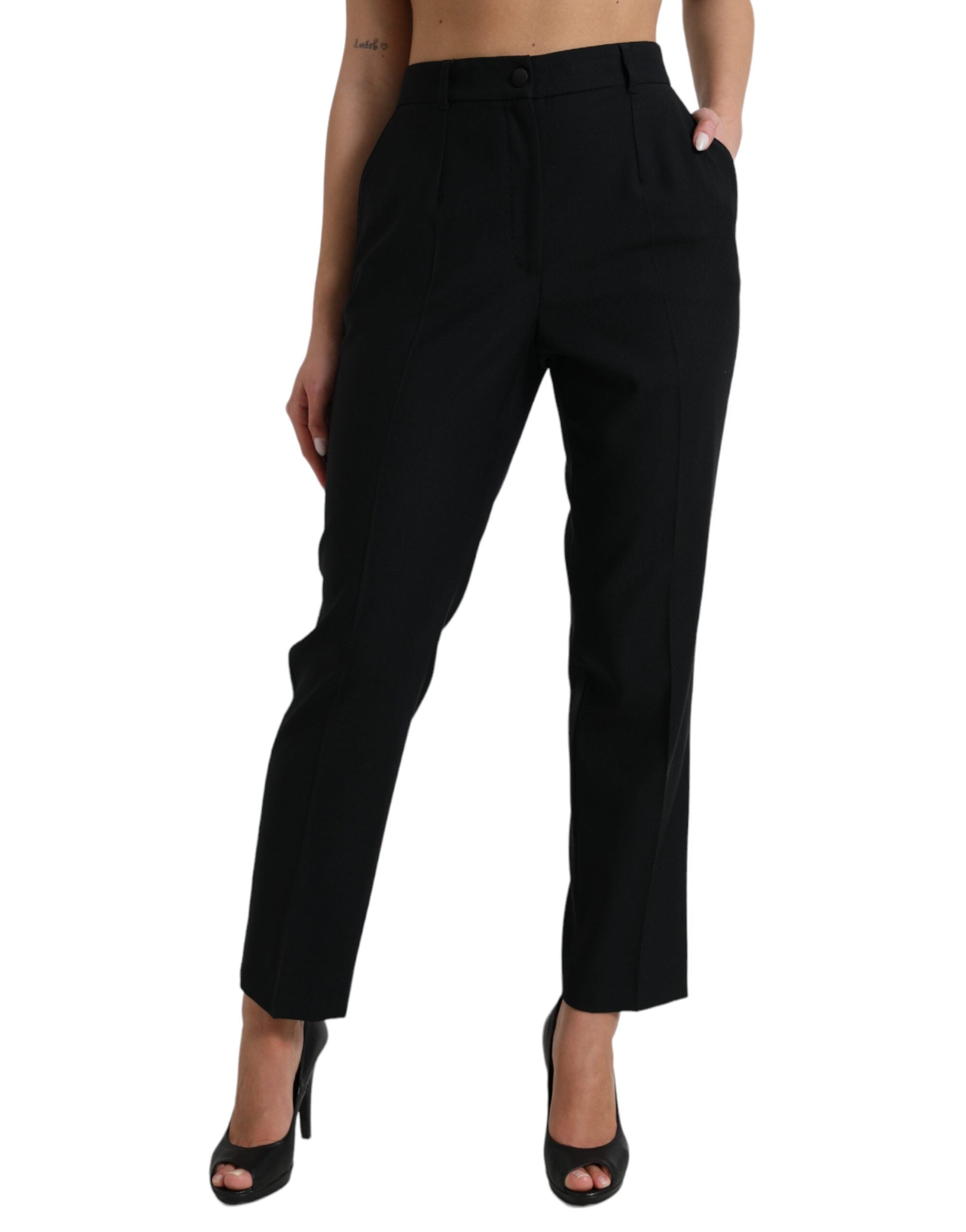 Dolce & Gabbana Elegante Wollhose mit hoher Taille