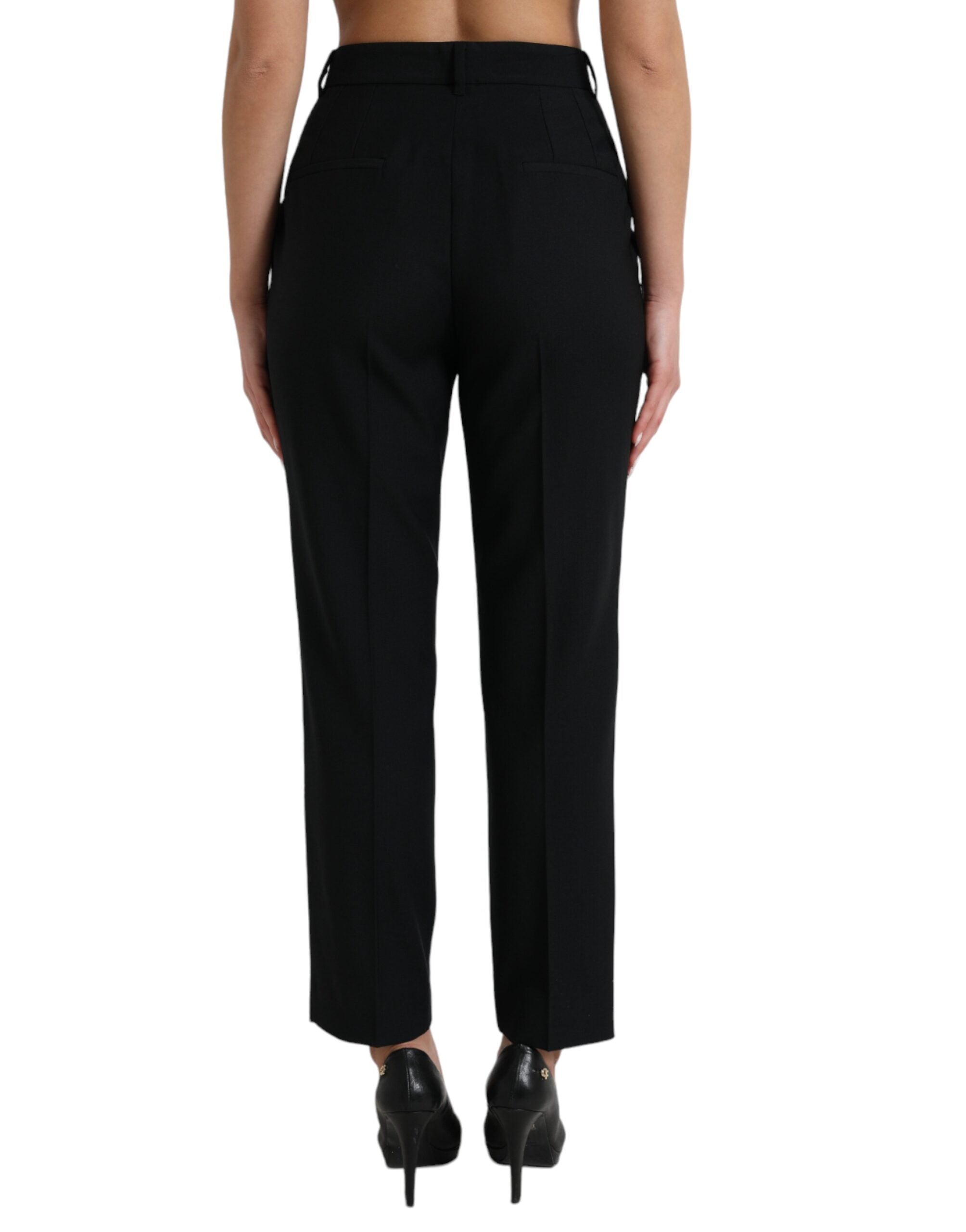 Dolce & Gabbana Elegante Wollhose mit hoher Taille