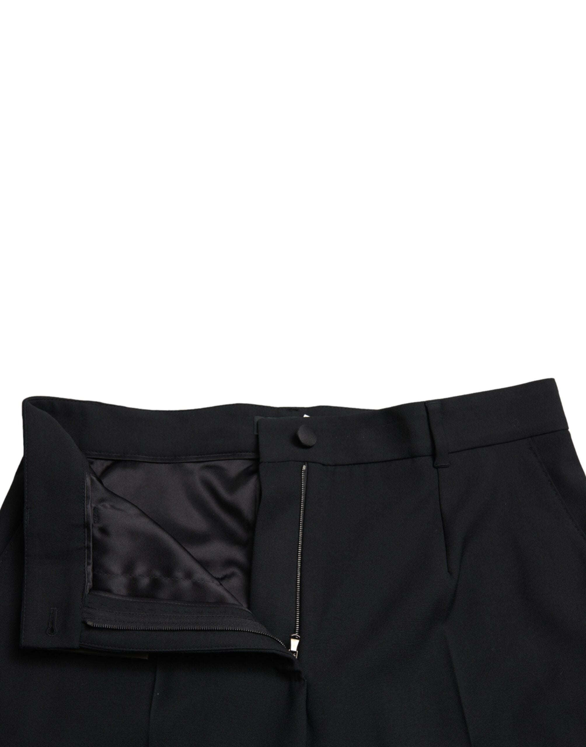 Dolce & Gabbana Elegante Wollhose mit hoher Taille