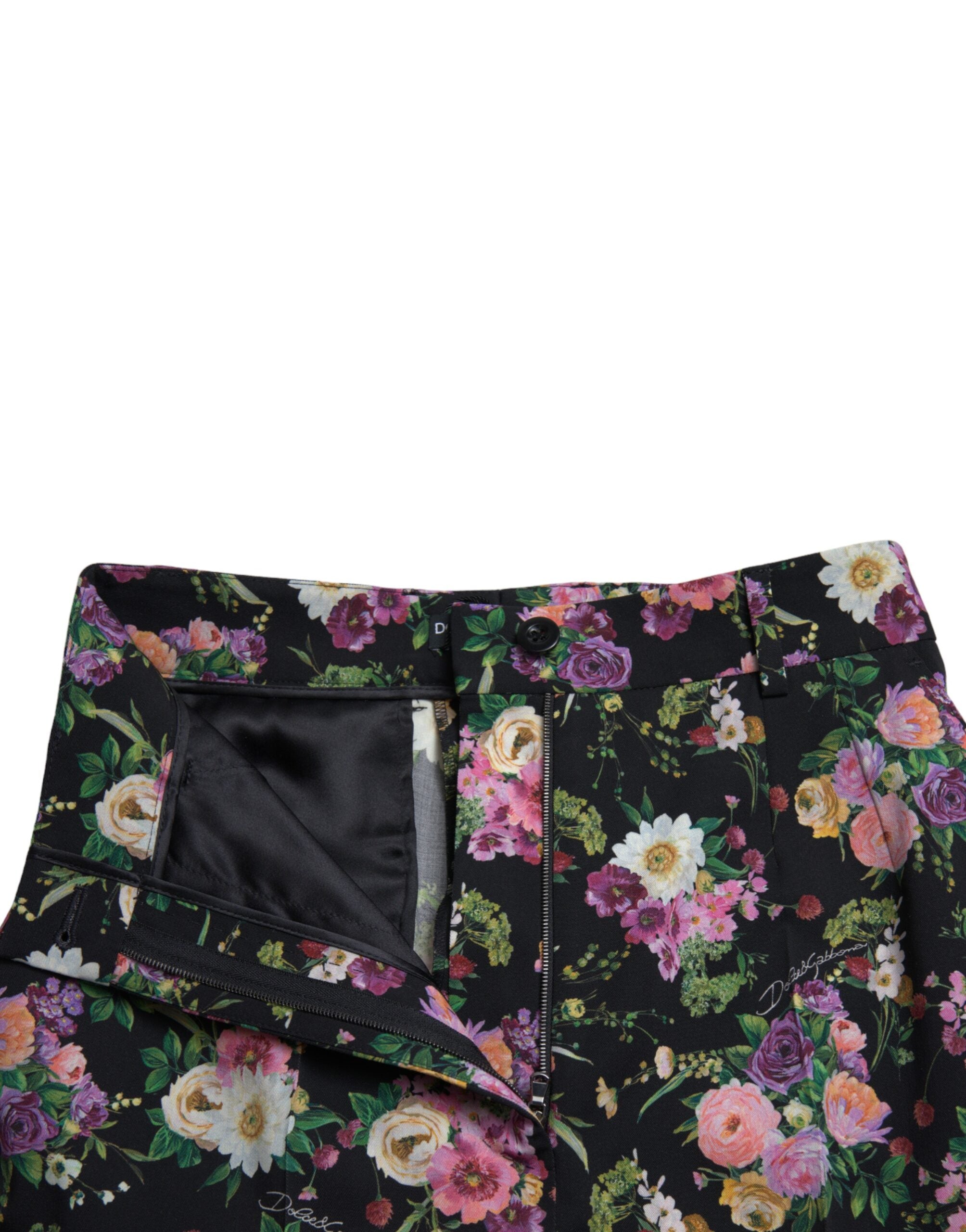 Pantaloni largi cu talie înaltă și imprimeu floral Dolce & Gabbana