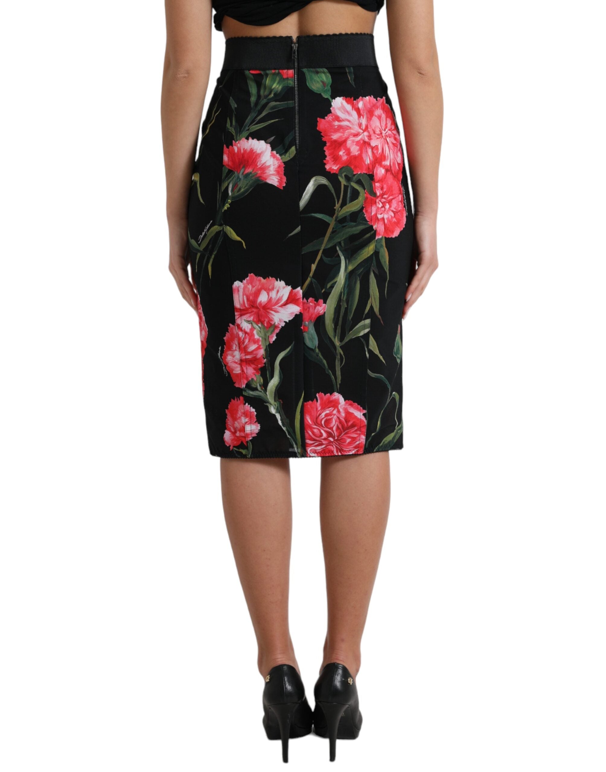 Fustă creion cu talie înaltă și imprimeu floral Dolce & Gabbana