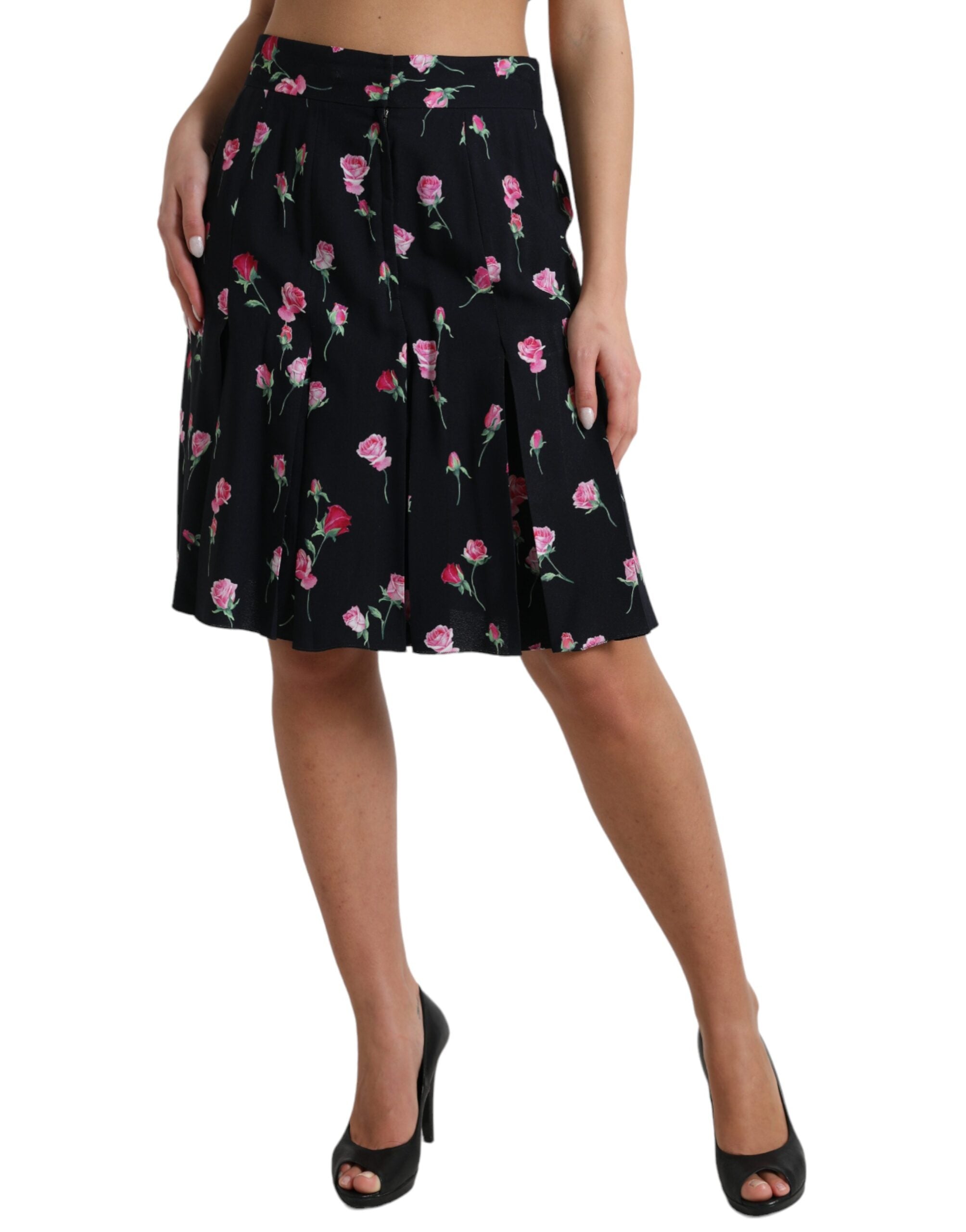 Dolce & Gabbana Eleganter knielanger A-Linien-Rock mit Blumenmuster
