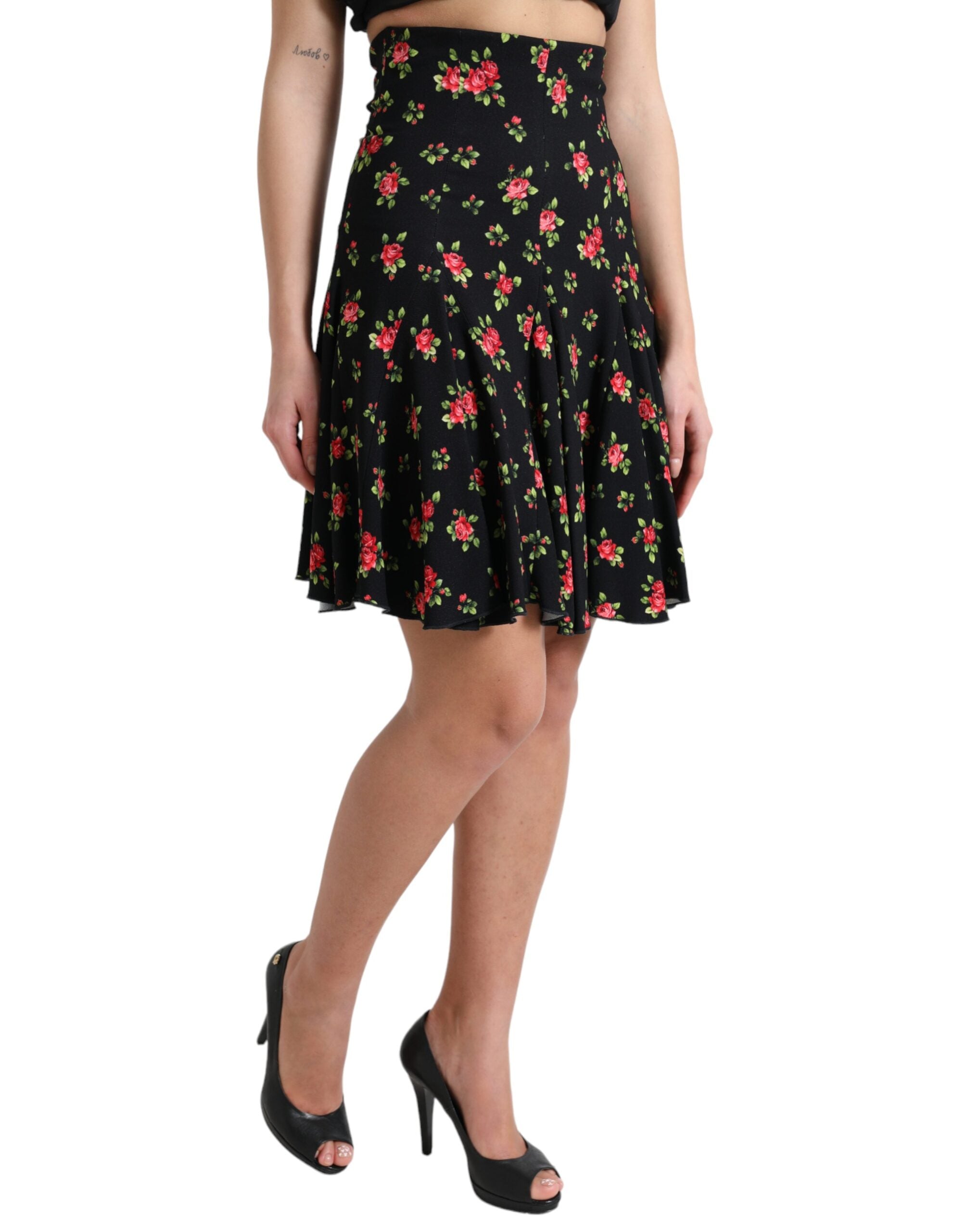 Dolce & Gabbana – Geblümter A-Linien-Minirock mit hoher Taille