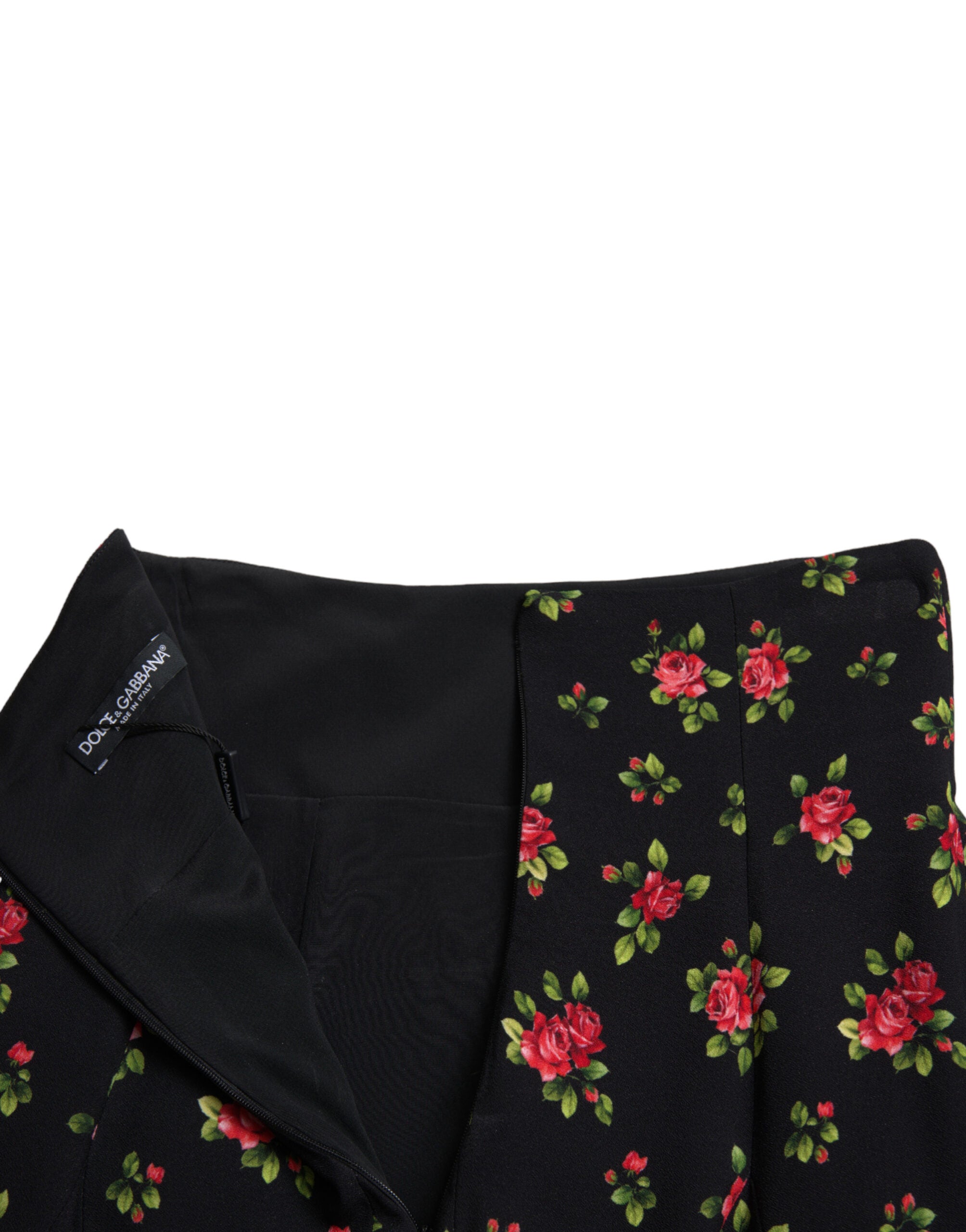 Dolce & Gabbana – Geblümter A-Linien-Minirock mit hoher Taille