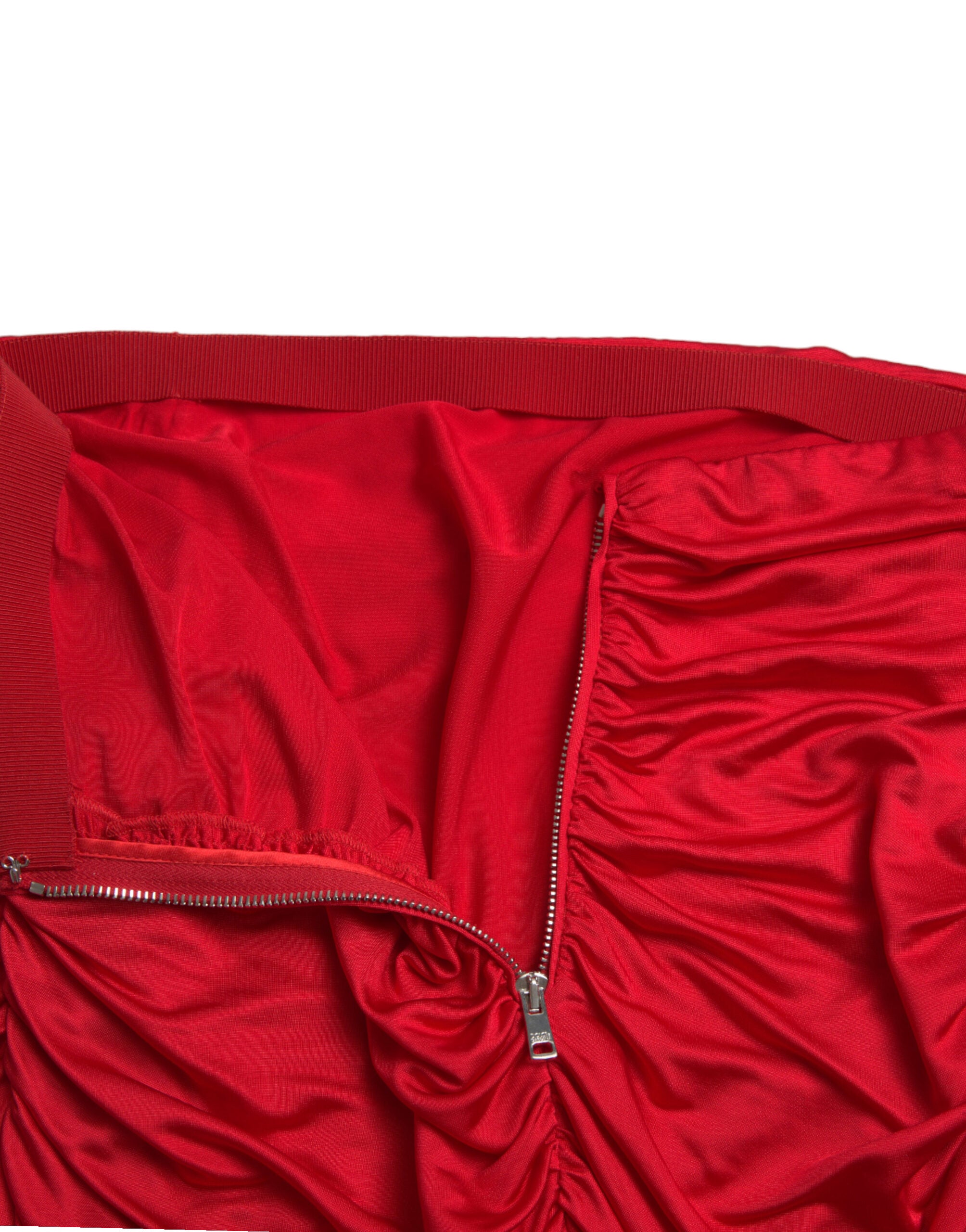 Dolce & Gabbana Eleganter Plissee-Minirock in leuchtendem Rot