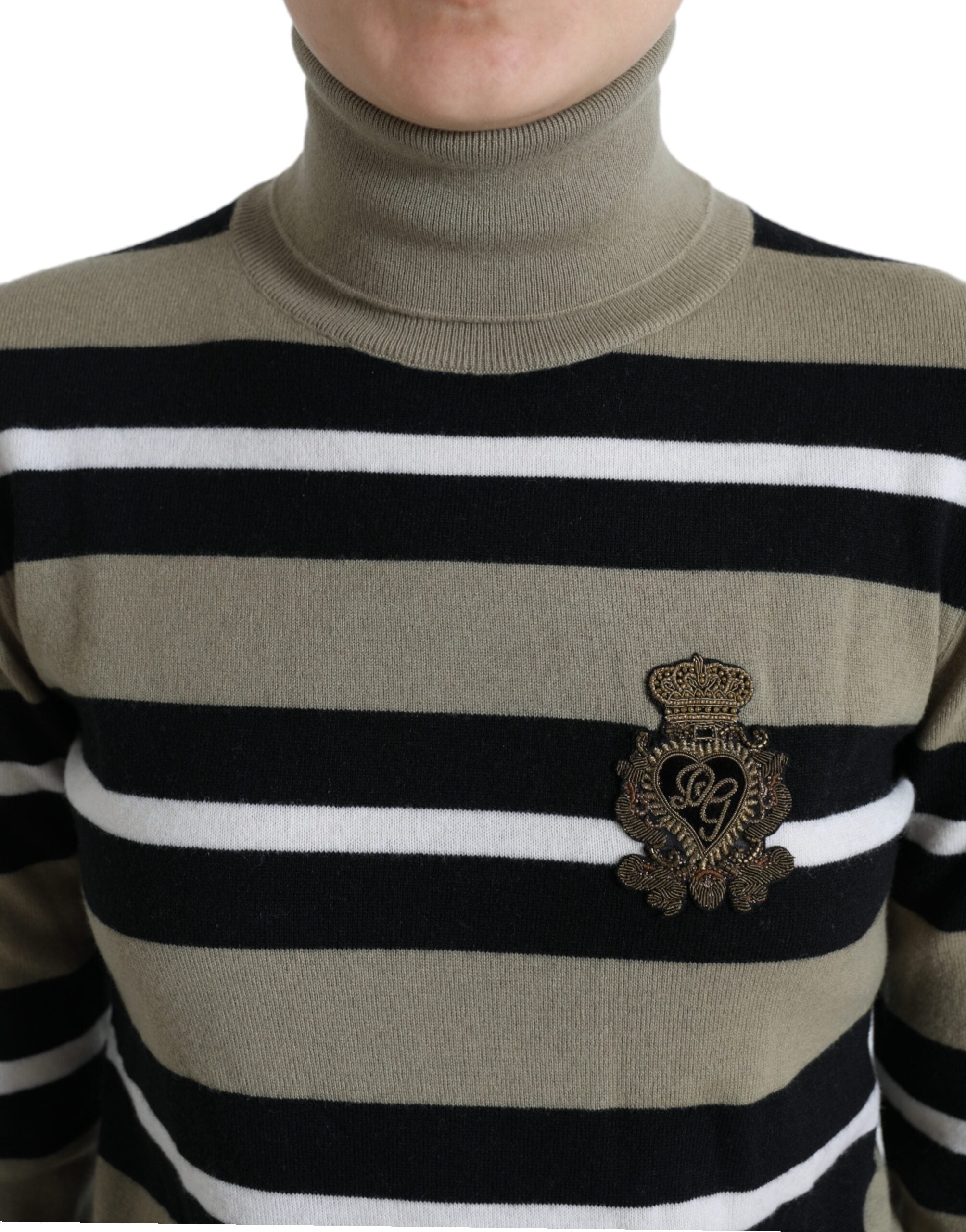 Pulover cu guler înalt din lână cu dungi multicolore Dolce & Gabbana