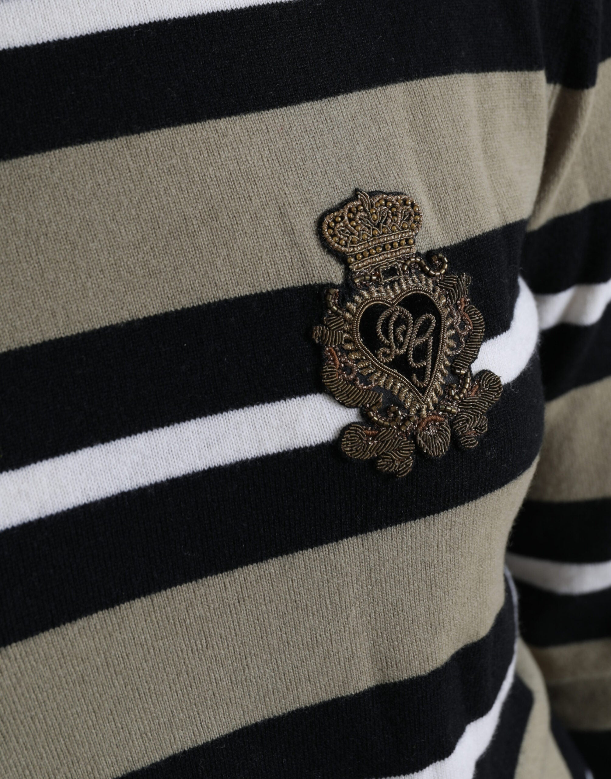 Dolce & Gabbana Mehrfarbig gestreifter Rollkragenpullover aus Wolle