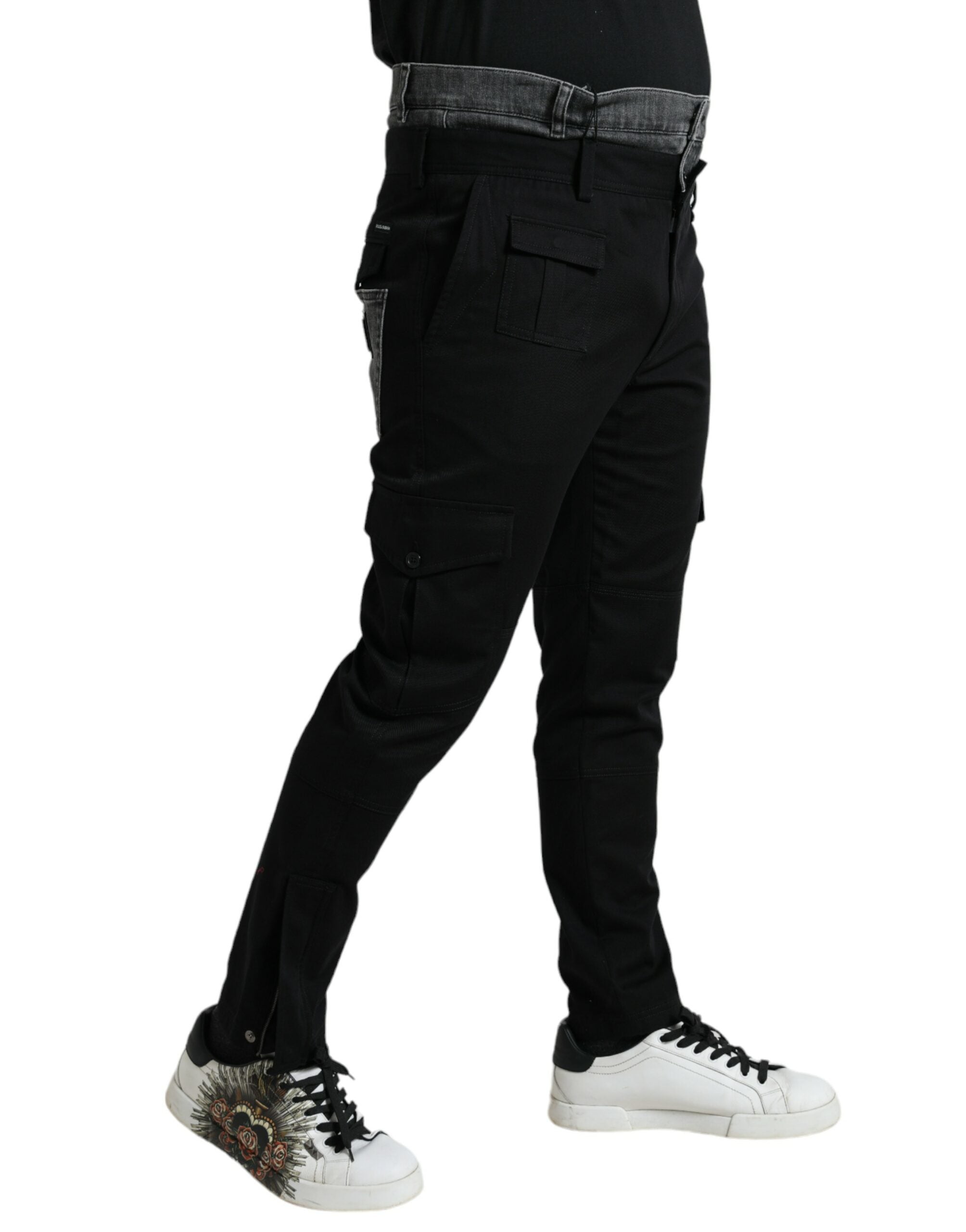 Dolce & Gabbana Pantaloni sport eleganți skinny din bumbac elastic