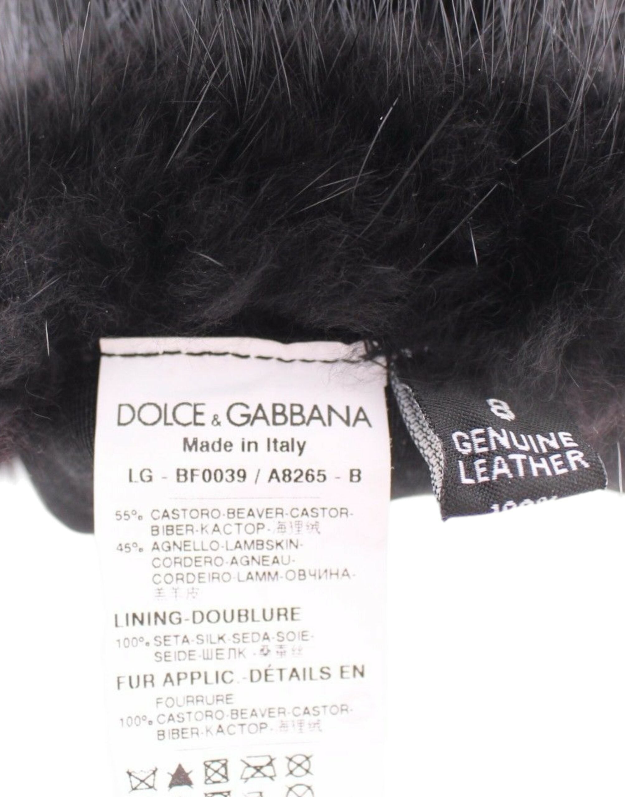 Dolce & Gabbana Elegante Lederhandschuhe in Ellenbogenlänge