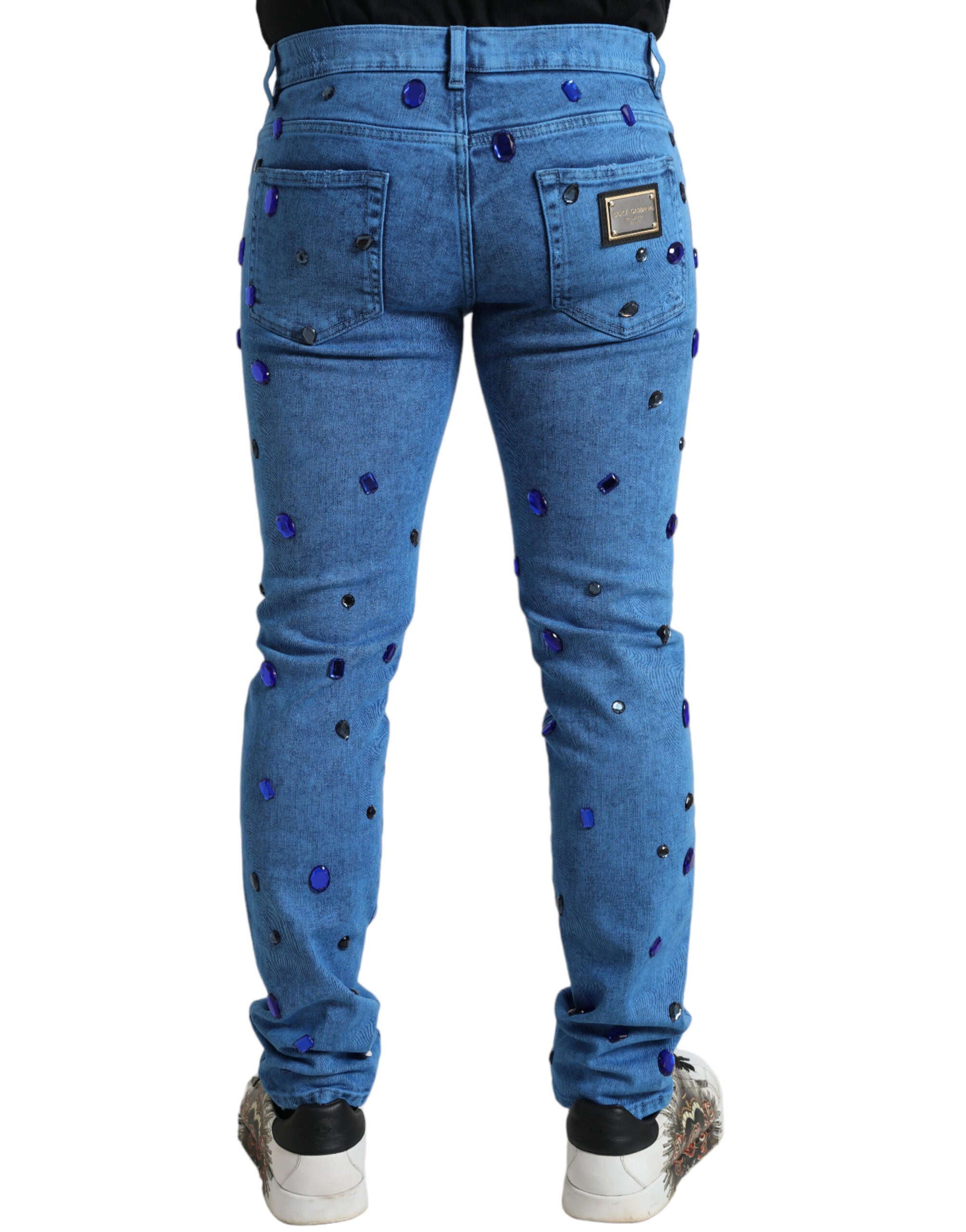 Dolce & Gabbana – Enge Jeans mit Kristallverzierung