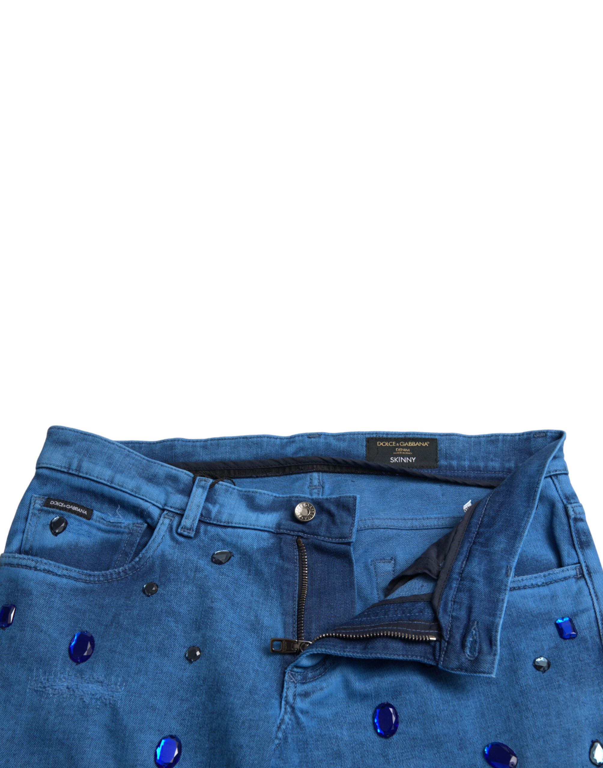 Dolce & Gabbana – Enge Jeans mit Kristallverzierung