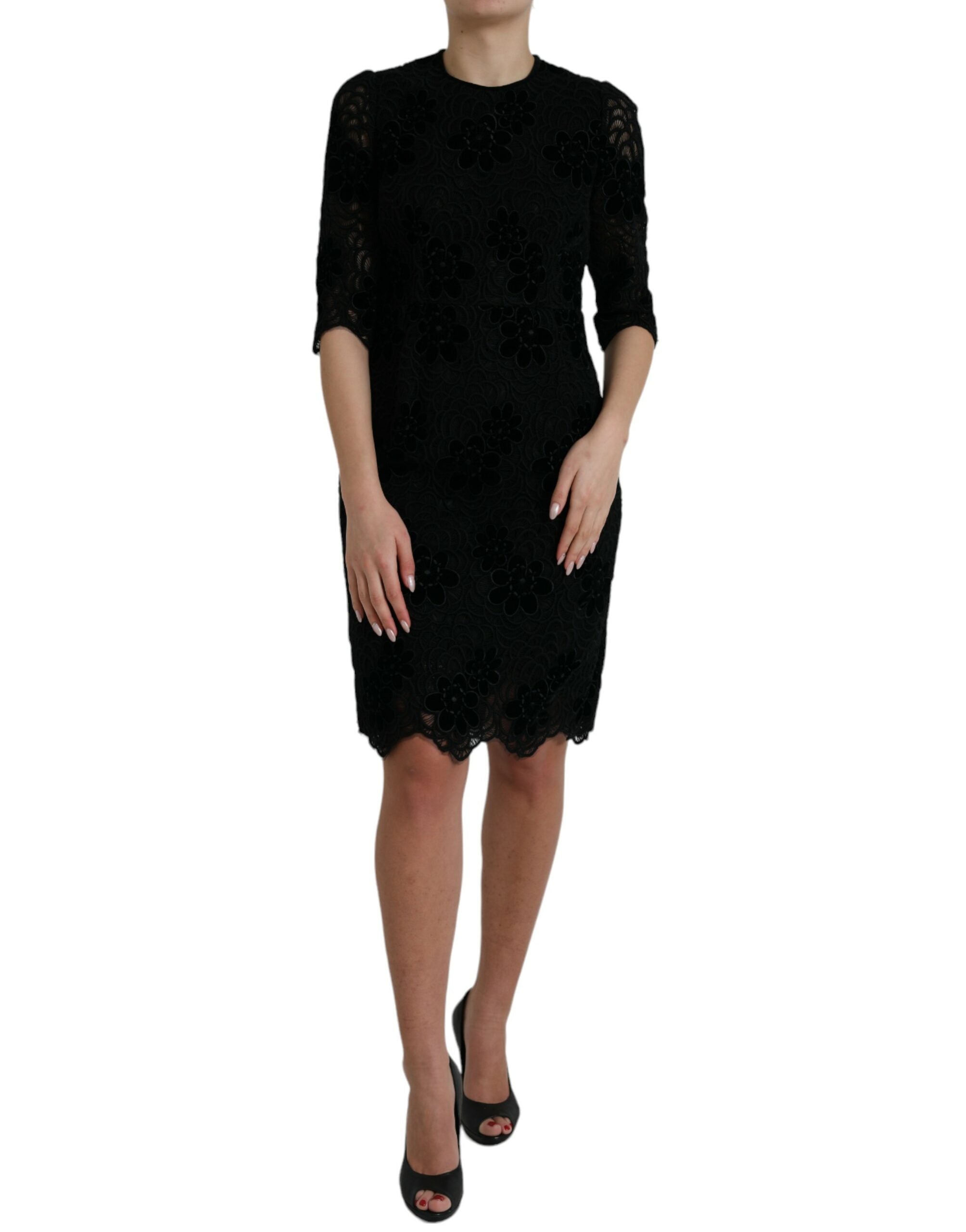 Rochie elegantă Dolce & Gabbana cu imprimeu floral și dantelă