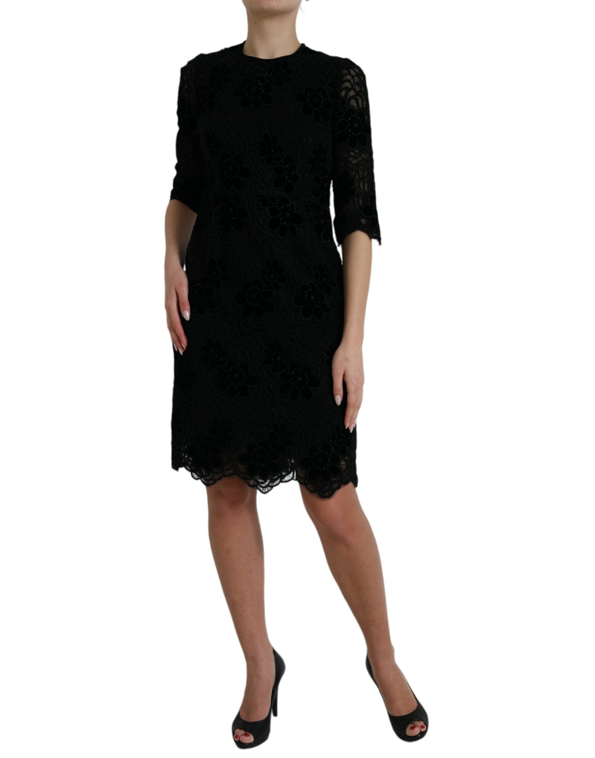 Rochie elegantă Dolce & Gabbana cu imprimeu floral și dantelă