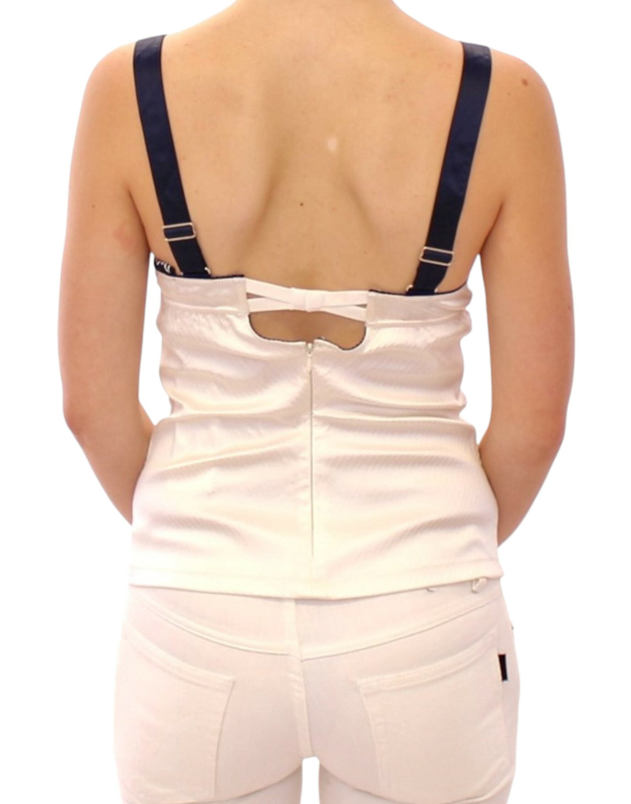 Dolce & Gabbana – Weißes Stretch-Tanktop mit Matrosenmotiv