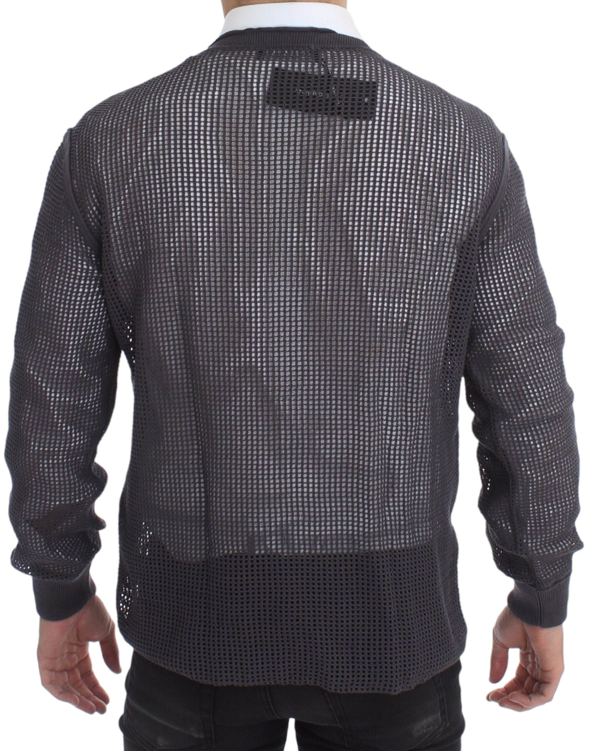 Dolce & Gabbana – Eleganter Netzpullover mit Rundhalsausschnitt in Hellviolett
