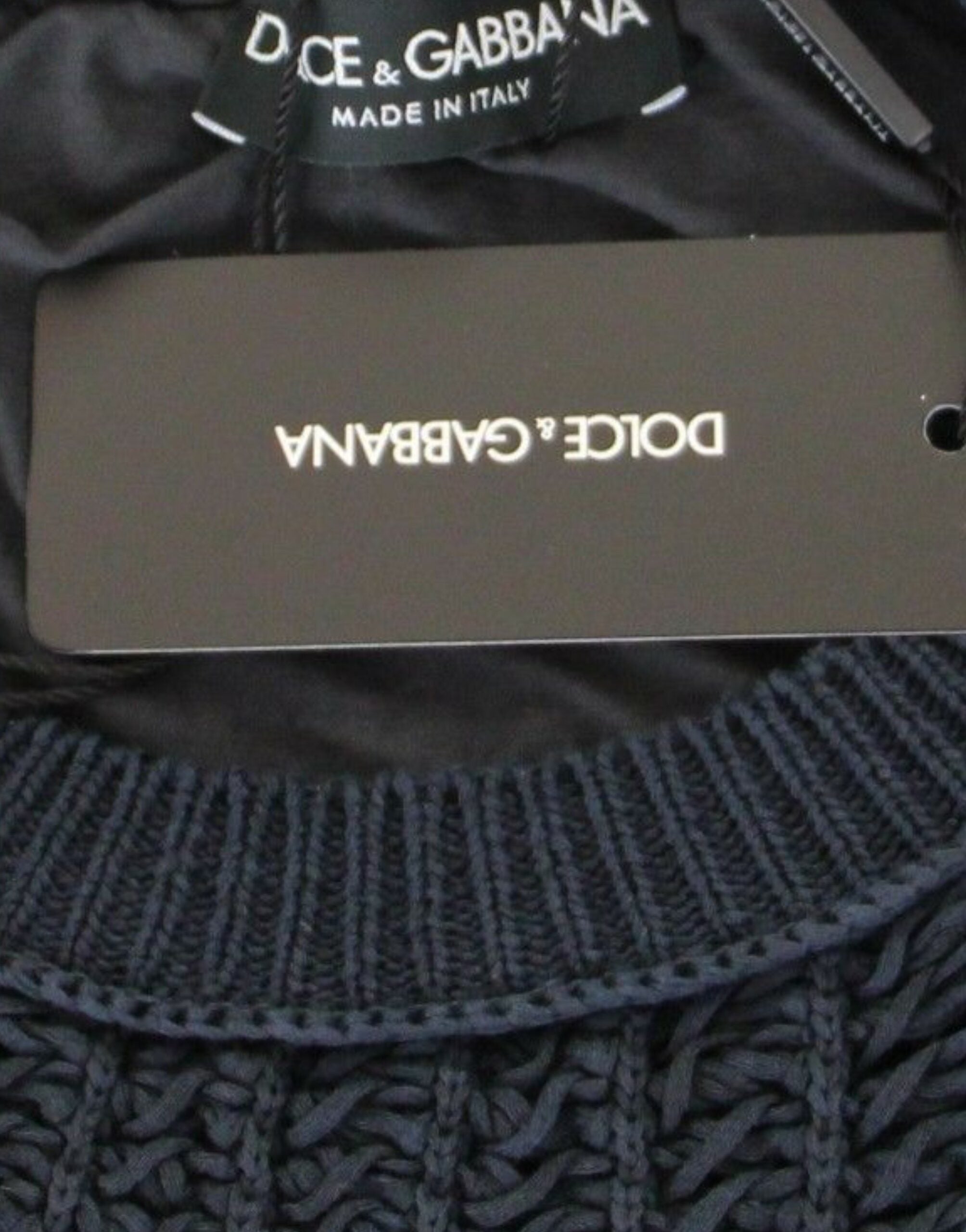 Pulover elegant stratificat albastru și negru Dolce & Gabbana
