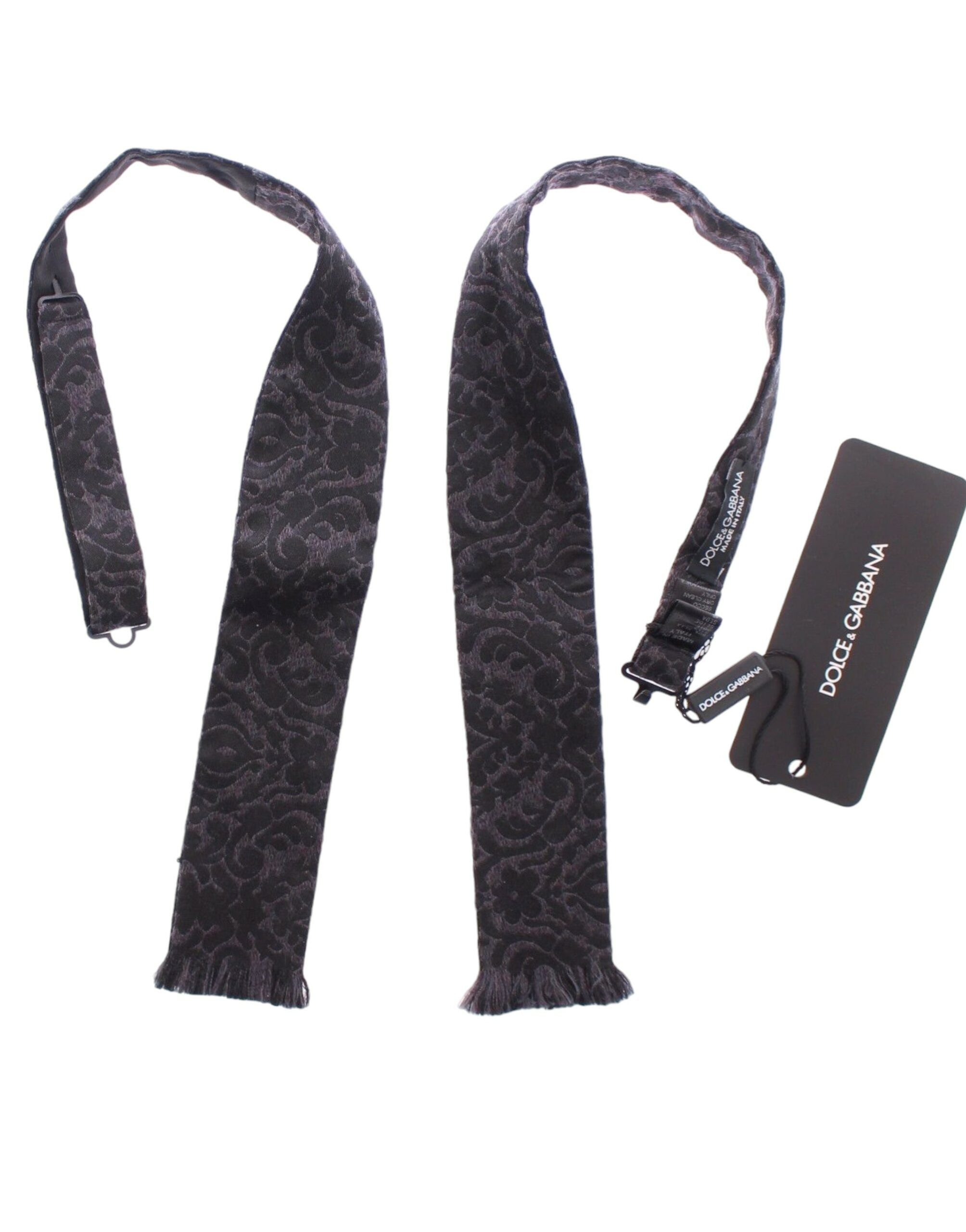 Dolce & Gabbana – Elegante schwarze Fliege aus Seiden-Wollmischung mit Paisleymuster