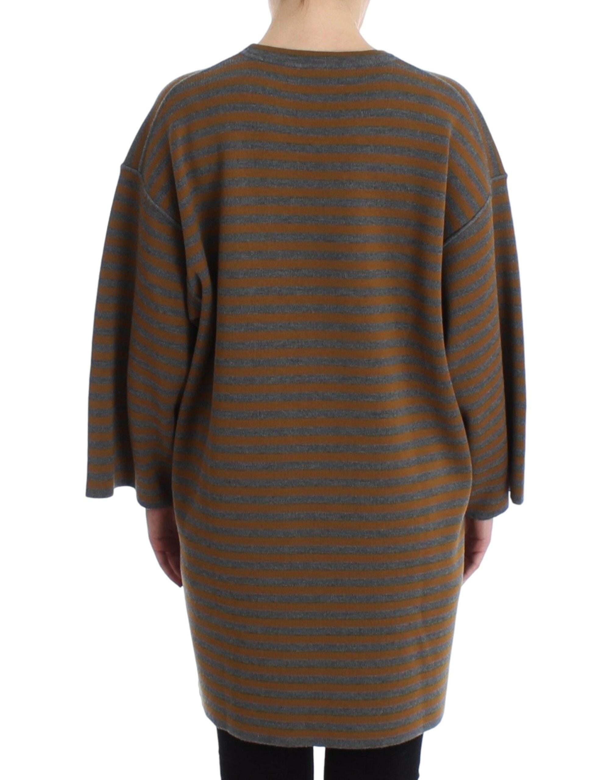 Dolce & Gabbana – Oversize-Pullover mit gelben und grauen Streifen